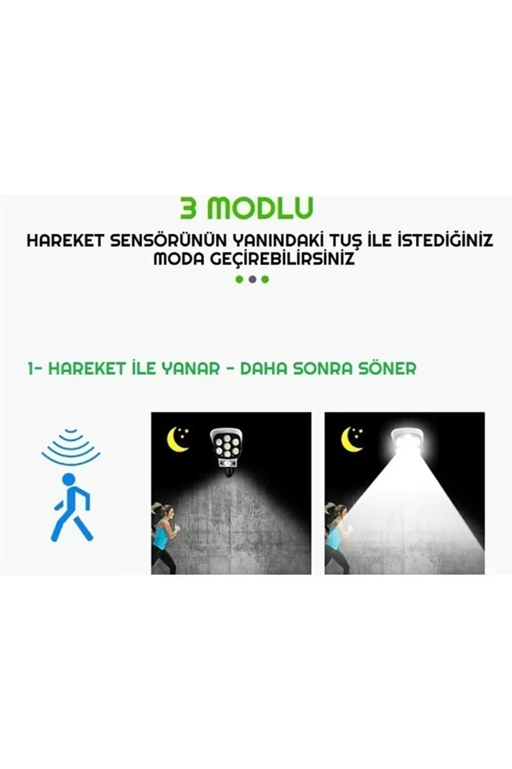 2 Adet Kamera Görünümlü Hareket Sensörlü Uzaktan Kumandalı Solar