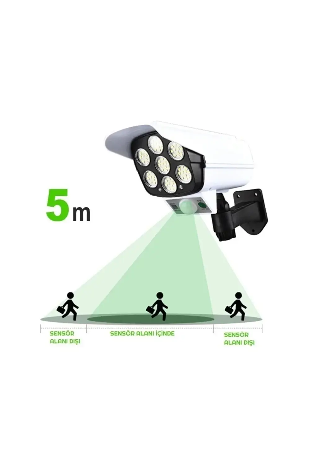 2 Adet Kamera Görünümlü Hareket Sensörlü Uzaktan Kumandalı Solar
