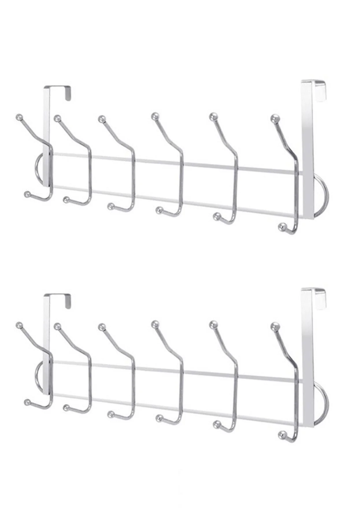 2 Adet Kapı Arkası Askılık 12'li Metal Askı