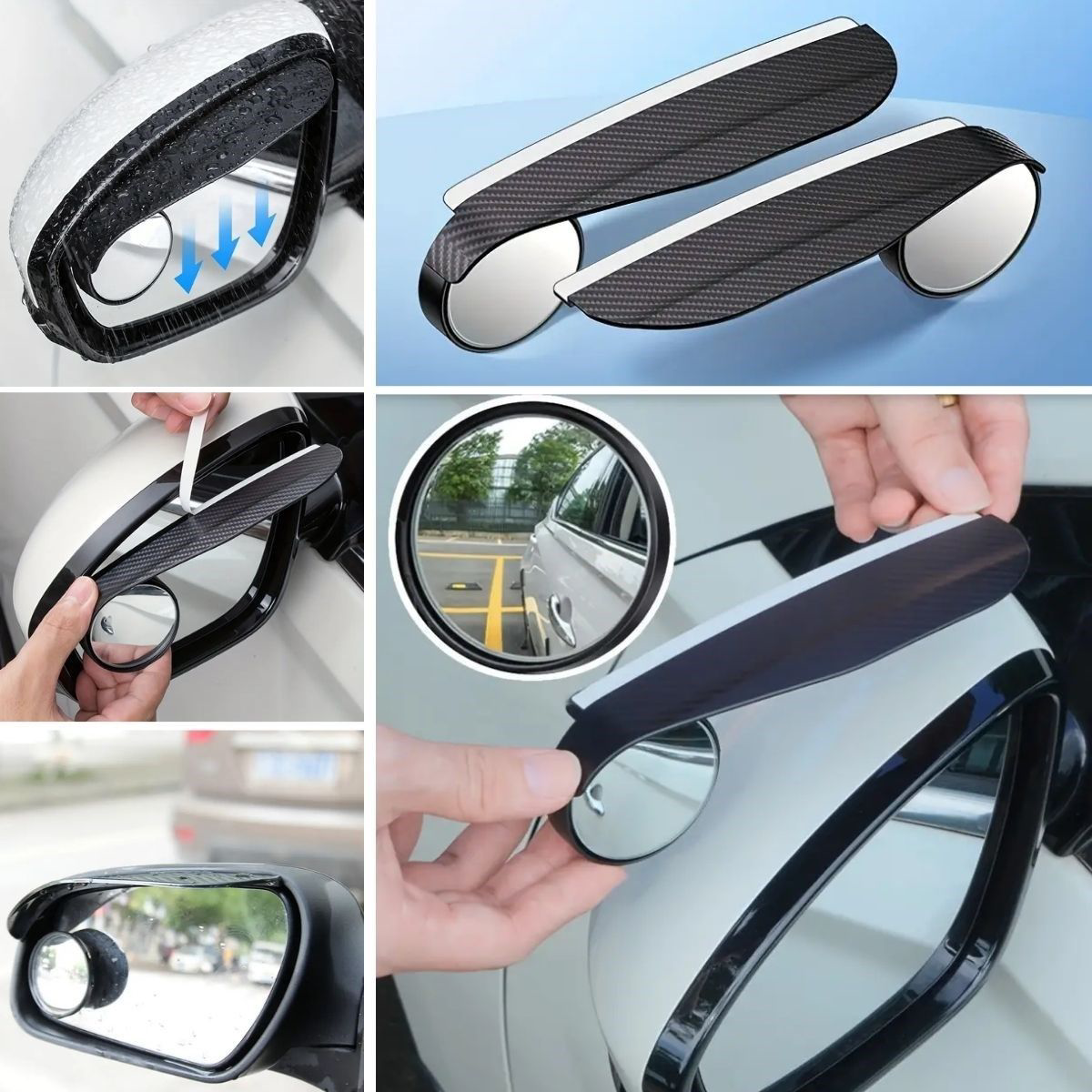 2 Adet Kendinden Aynalı Karbon Fiber Görünümlü Araba Yan Ayna Yağ