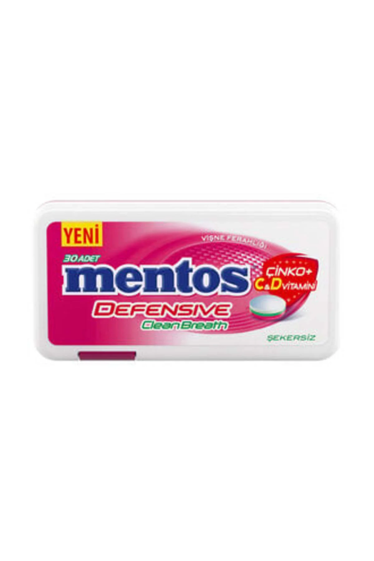 ( 2 ADET ) Mentos Temiz Nefes Defansif Vişne Aromalı Şeker 21 Gr