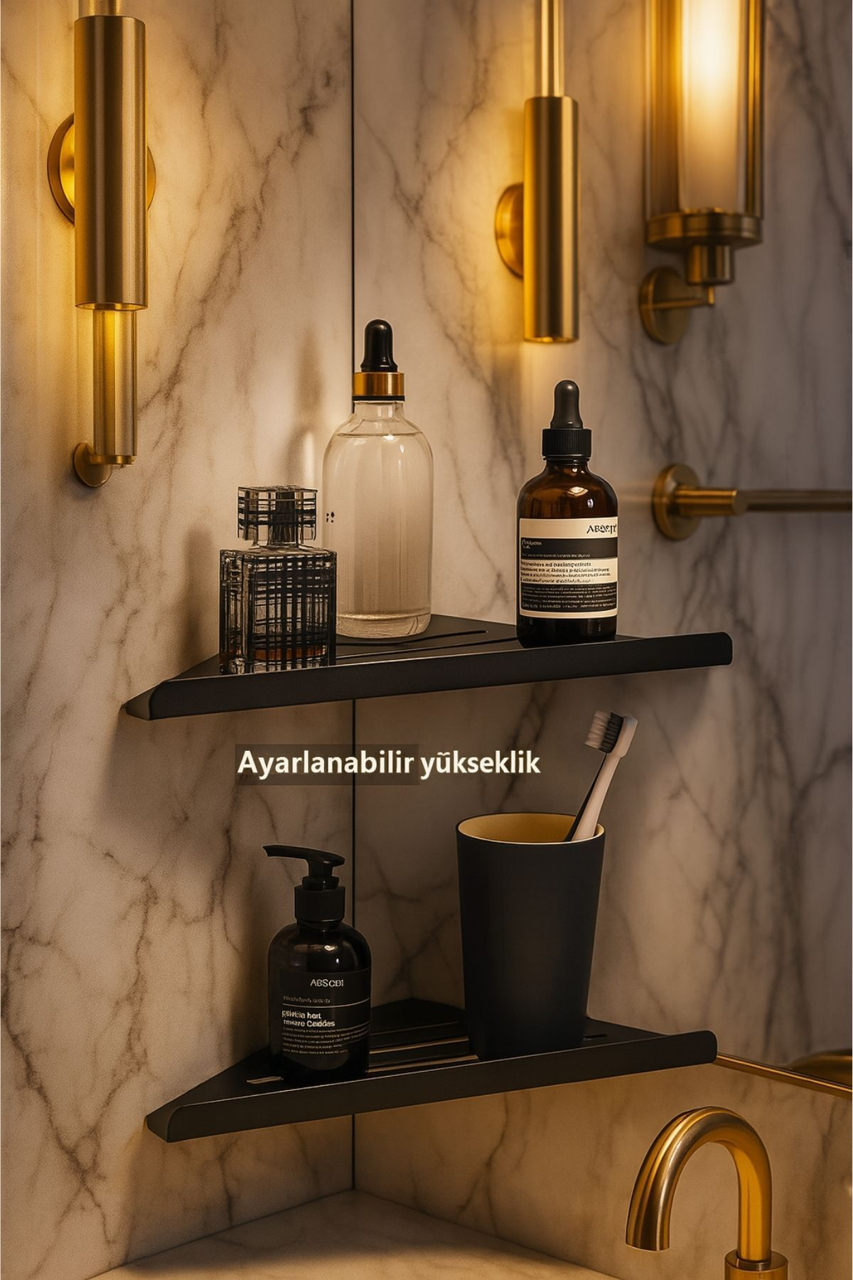 2 Adet Metal Şampuan Sabun Köşe Tipi Duş Rafı