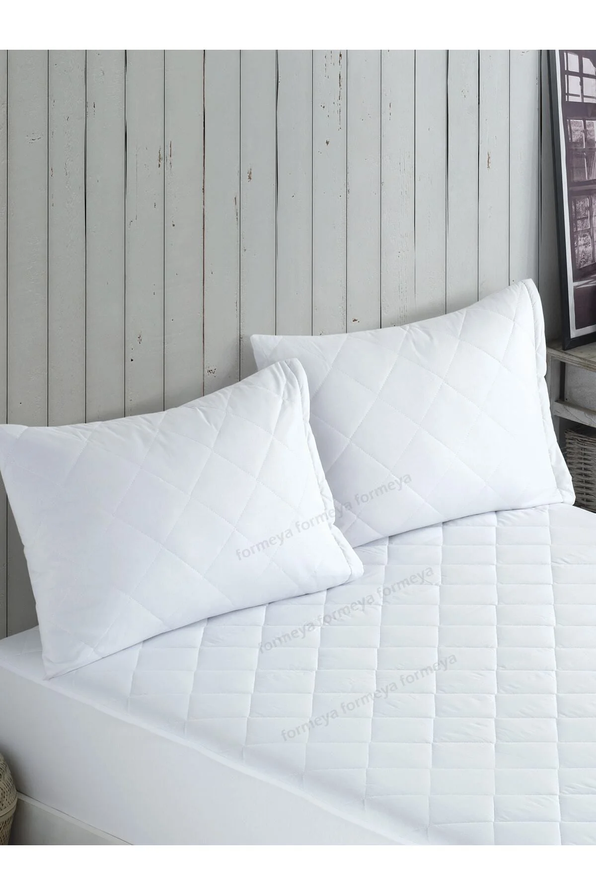 2 Adet Mikrofiber Fermuarlı Kapitone Yastık Koruyucu Yastık Alezi