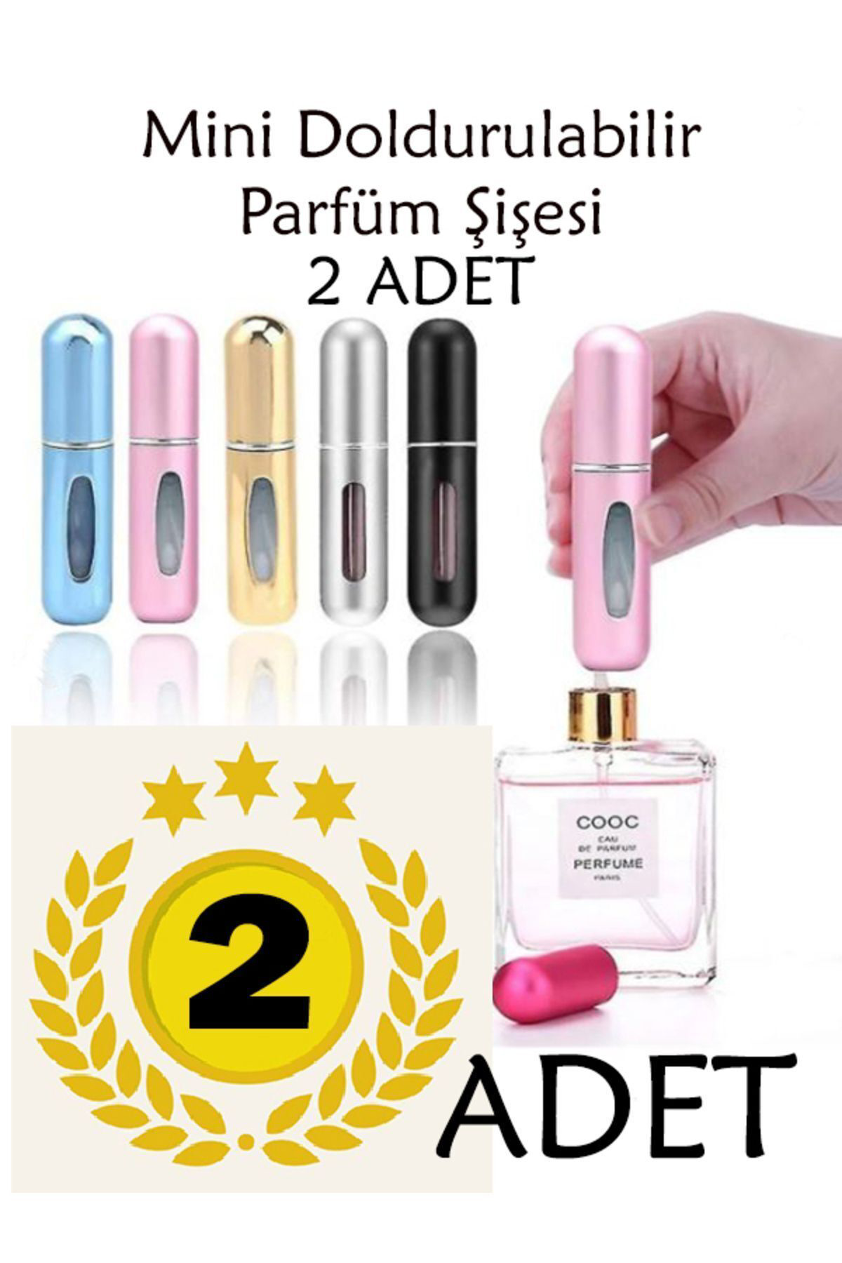 2 ADET Mini Dolabilir Cep Küçük Boş Taşınabilir Parfüm Şişesi Kad