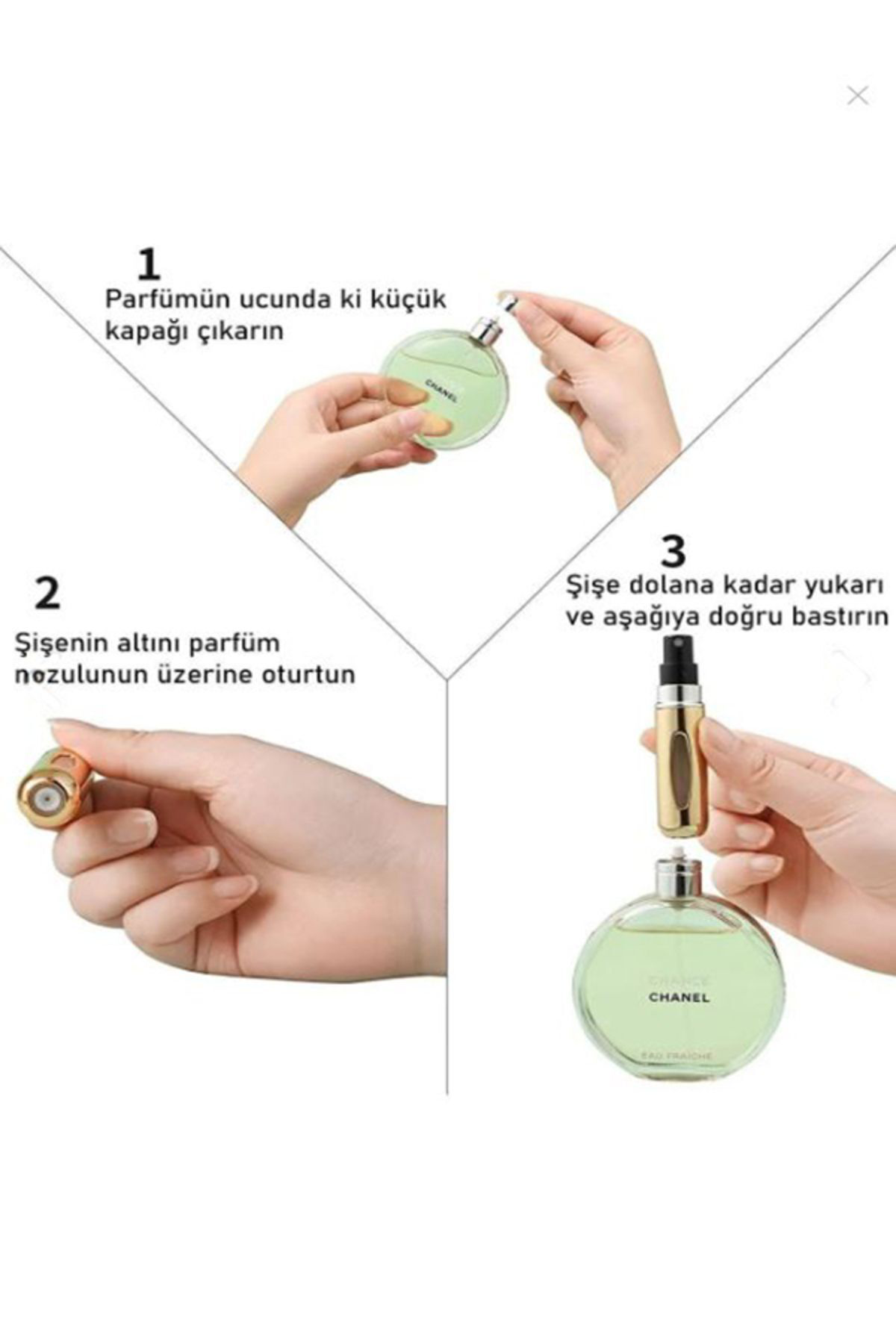 2 ADET Mini Dolabilir Cep Küçük Boş Taşınabilir Parfüm Şişesi Kad