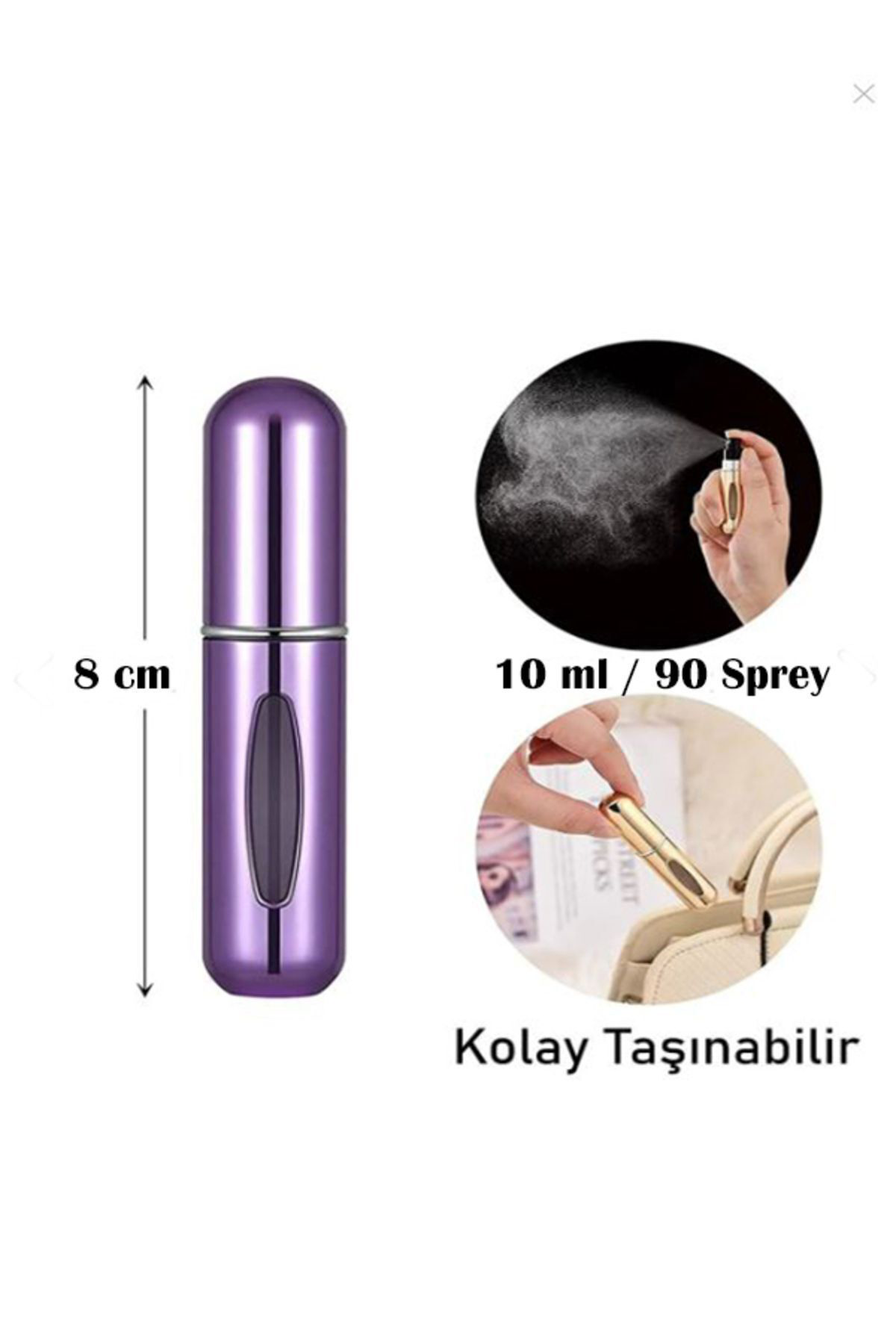 2 ADET Mini Dolabilir Cep Küçük Boş Taşınabilir Parfüm Şişesi Kad