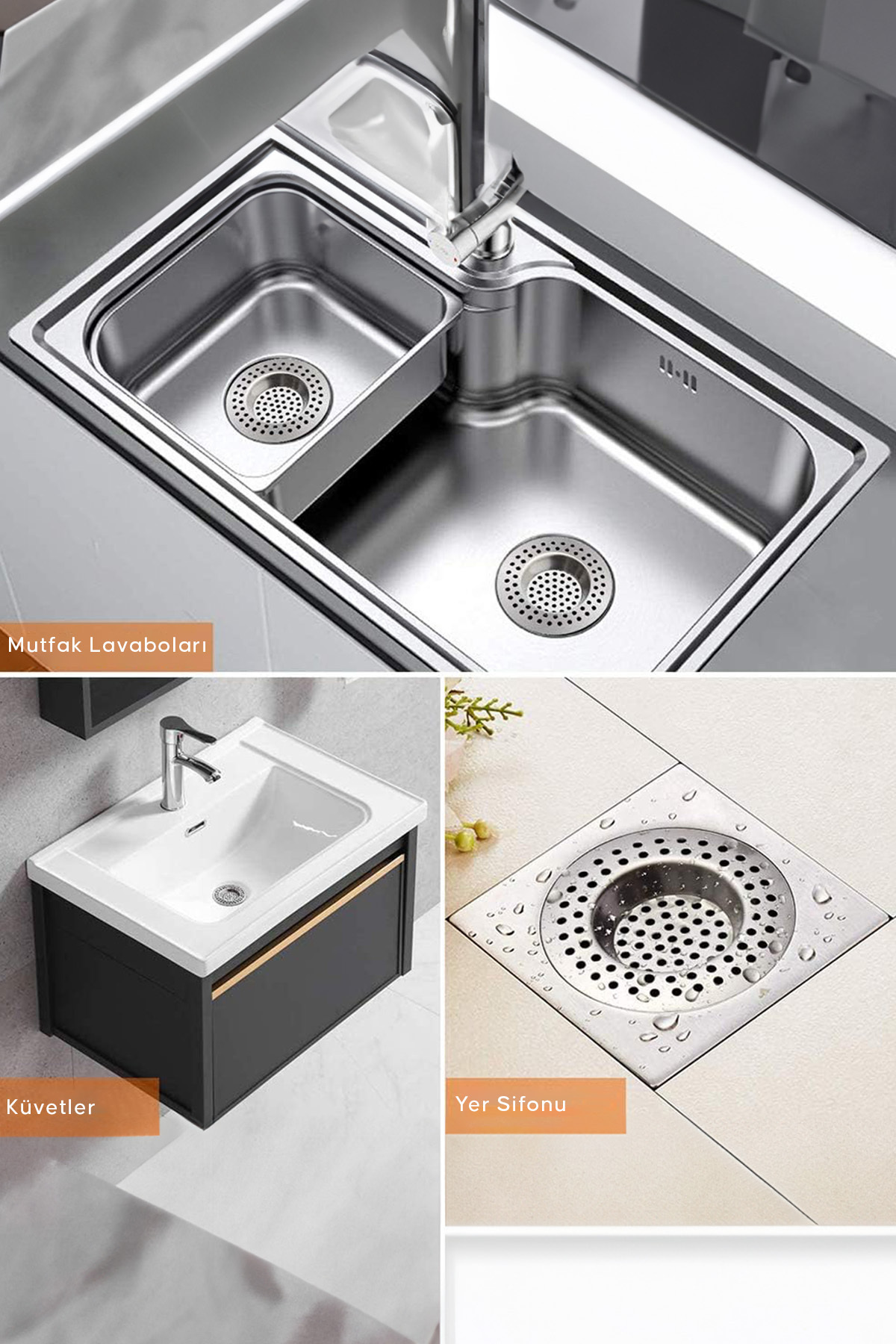 ( 2 Adet ) Mutfak Lavabo Küvet Banyo Tıkacı Ev Ofis Stüdyo Banyo 