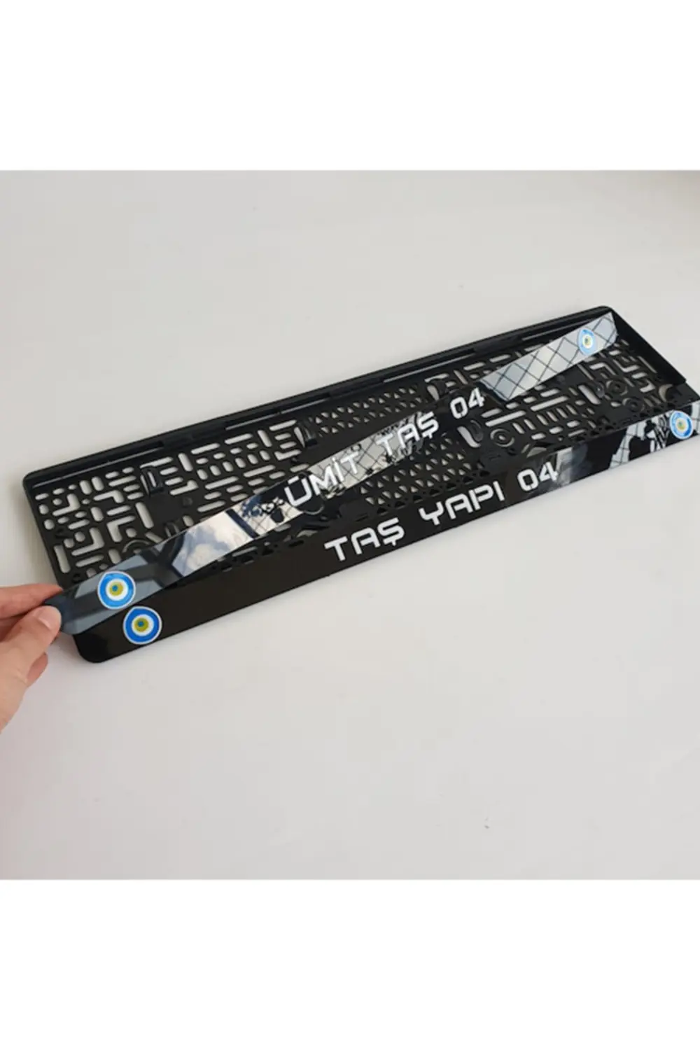 2 Adet Nazar Boncuklu Pianoblack Lazer Kesim Plakalık