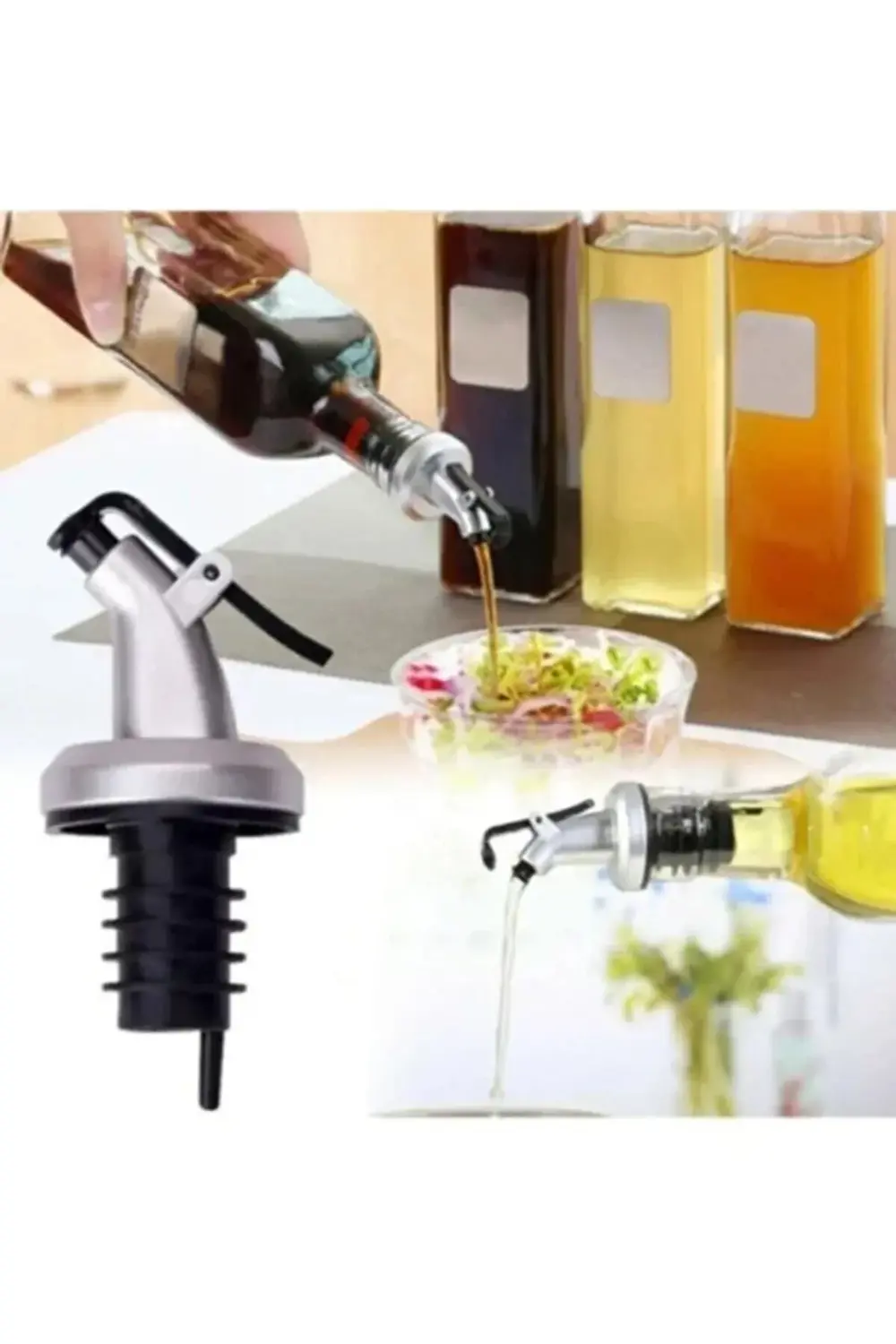 2 Adet plastik Şişe Ucu Servis Aparatı Yağdanlık Tıpa Tapa Mantar