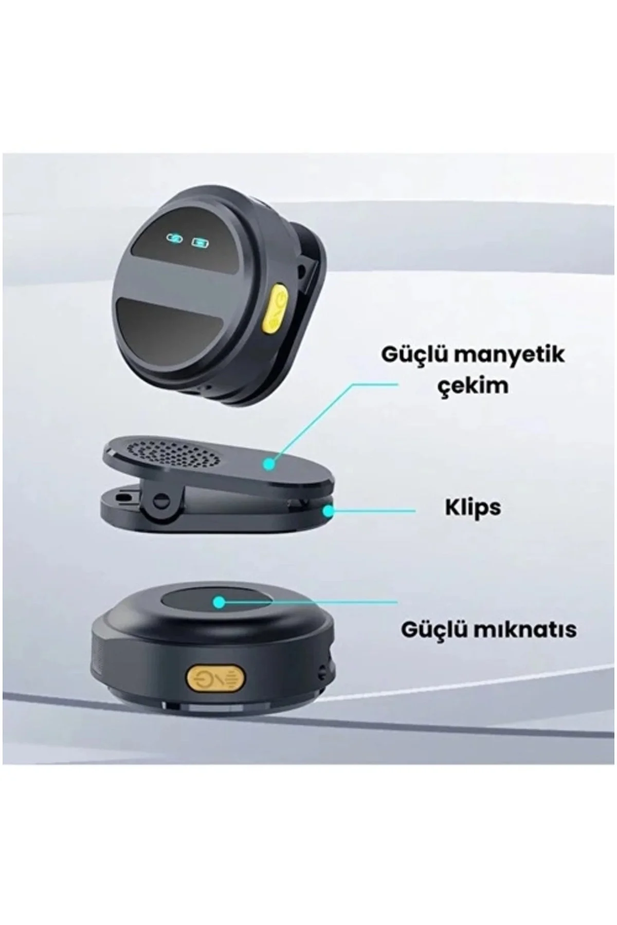 2 Adet Profesyonel Kablosuz Yaka Mikrofonu Typce Uyumlu Manyetik 