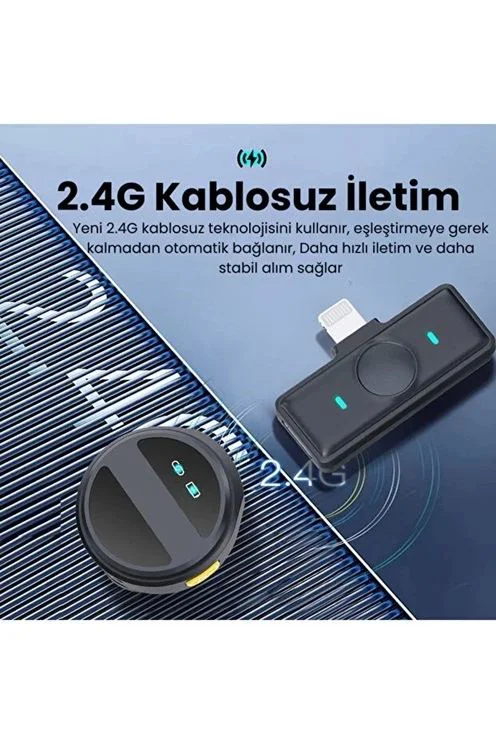 2 Adet Profesyonel Kablosuz Yaka Mikrofonu – Lighting ile Uyumlu, Manyetik Klipsli, Aktif Gürültü Engelleme Fiyatı, Yorumları ve Özellikleri