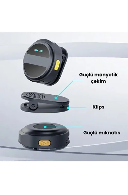 2 Adet Profesyonel Kablosuz Yaka Mikrofonu Typce Uyumlu Manyetik Klipsli