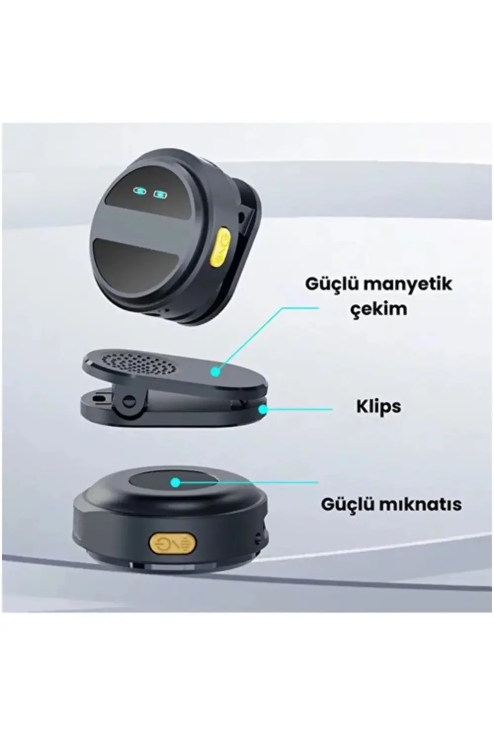 2 Adet Profesyonel Kablosuz Yaka Mikrofonu Lighting Uyumlu Manyet