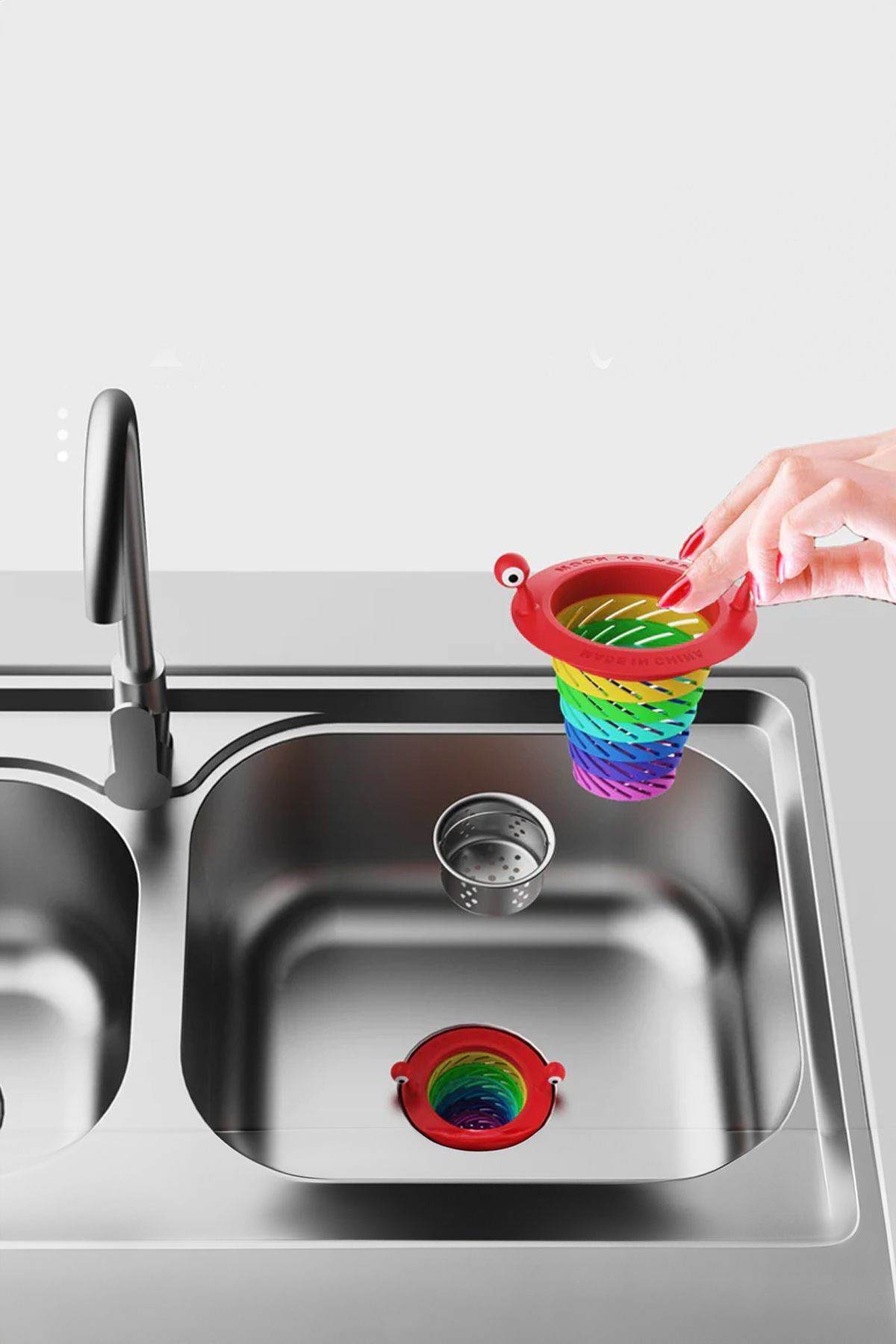 2 ADET Renkli 6 Kademeli Lavabo Süzgeci Birikintileri Toplar Raha