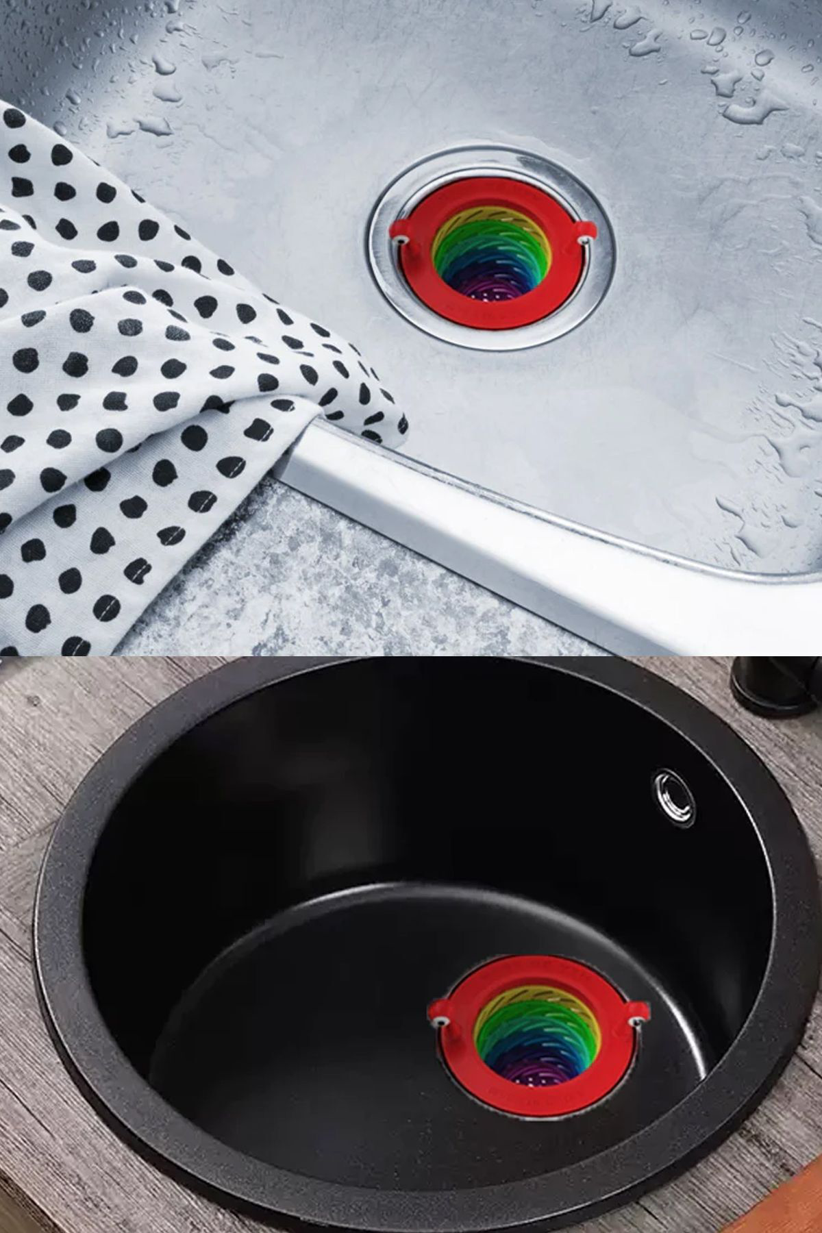 2 ADET Renkli 6 Kademeli Lavabo Süzgeci Birikintileri Toplar Raha