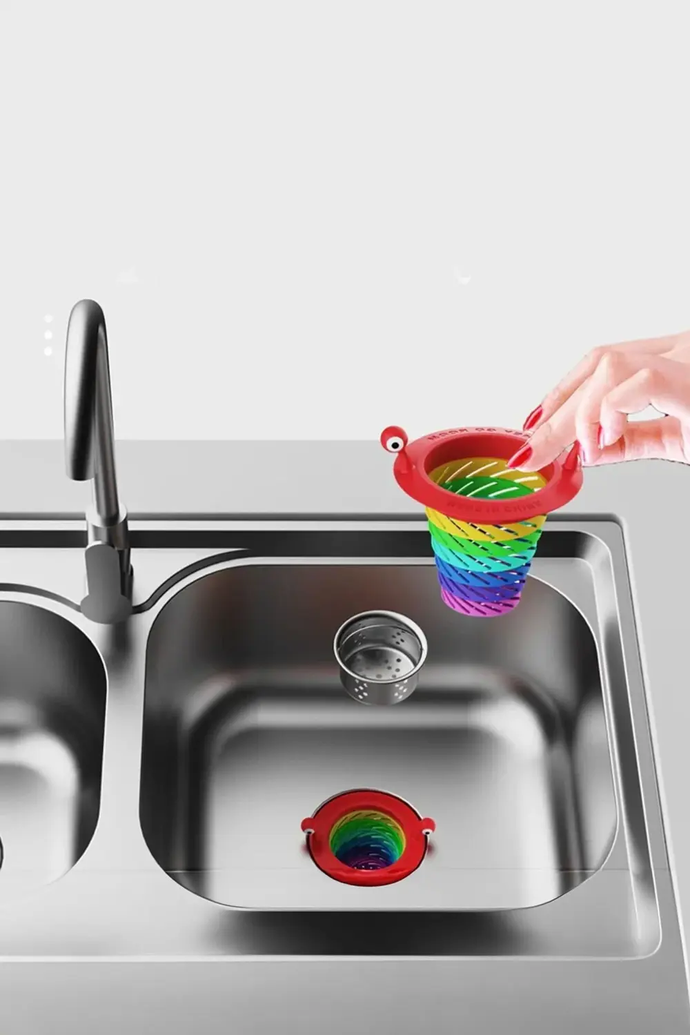 2 ADET Renkli 6 Kademeli Lavabo Süzgeci Birikintileri Toplar Raha