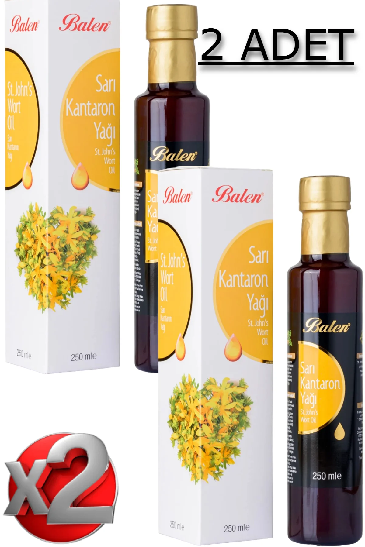 2 Adet Sarı Kantaron Yağı 250 Ml