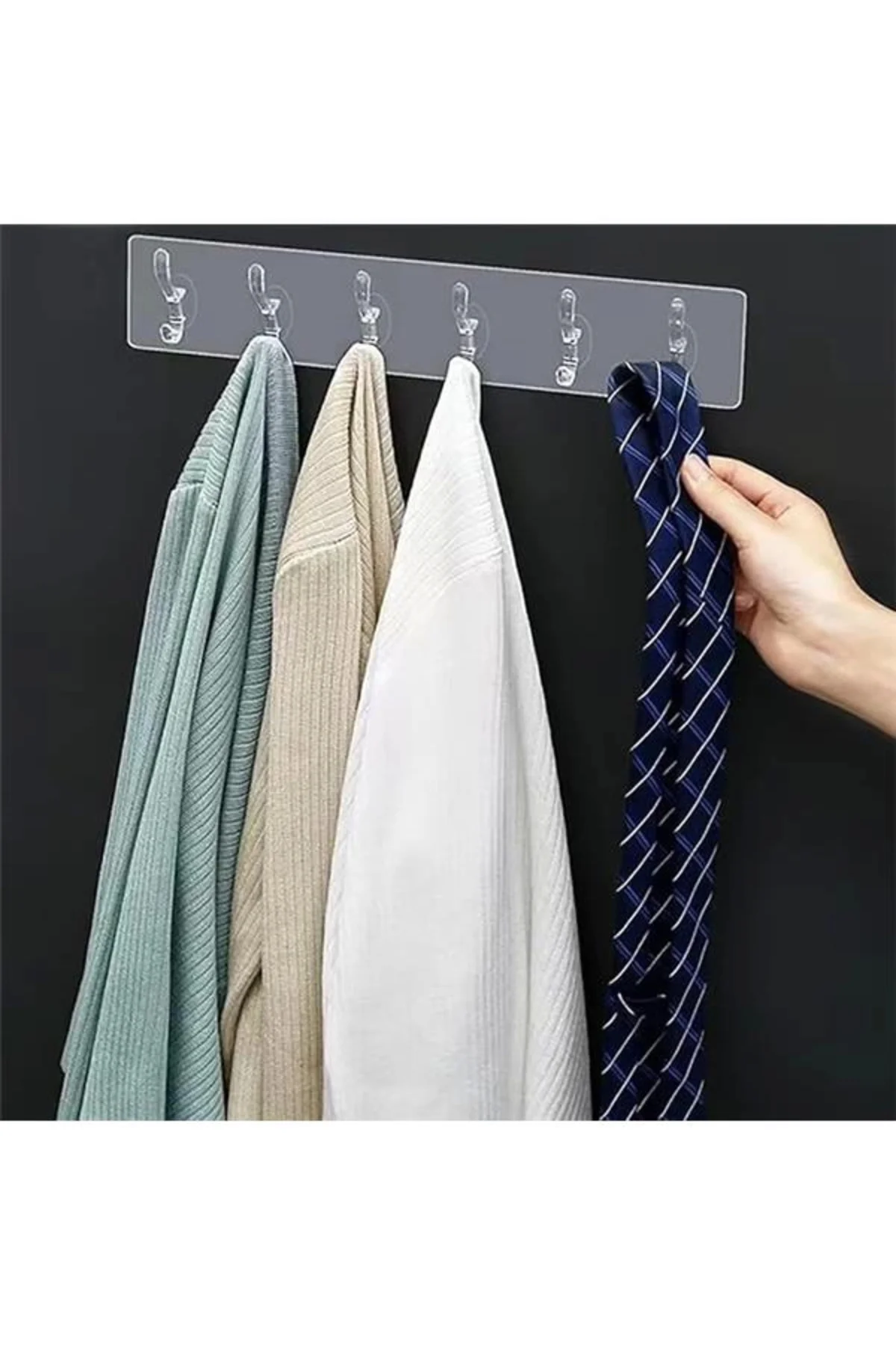 ® 2 Adet Şeffaf Duvar Askısı 5'li Iz Bırakmayan Güçlü Yapışkanlı 
