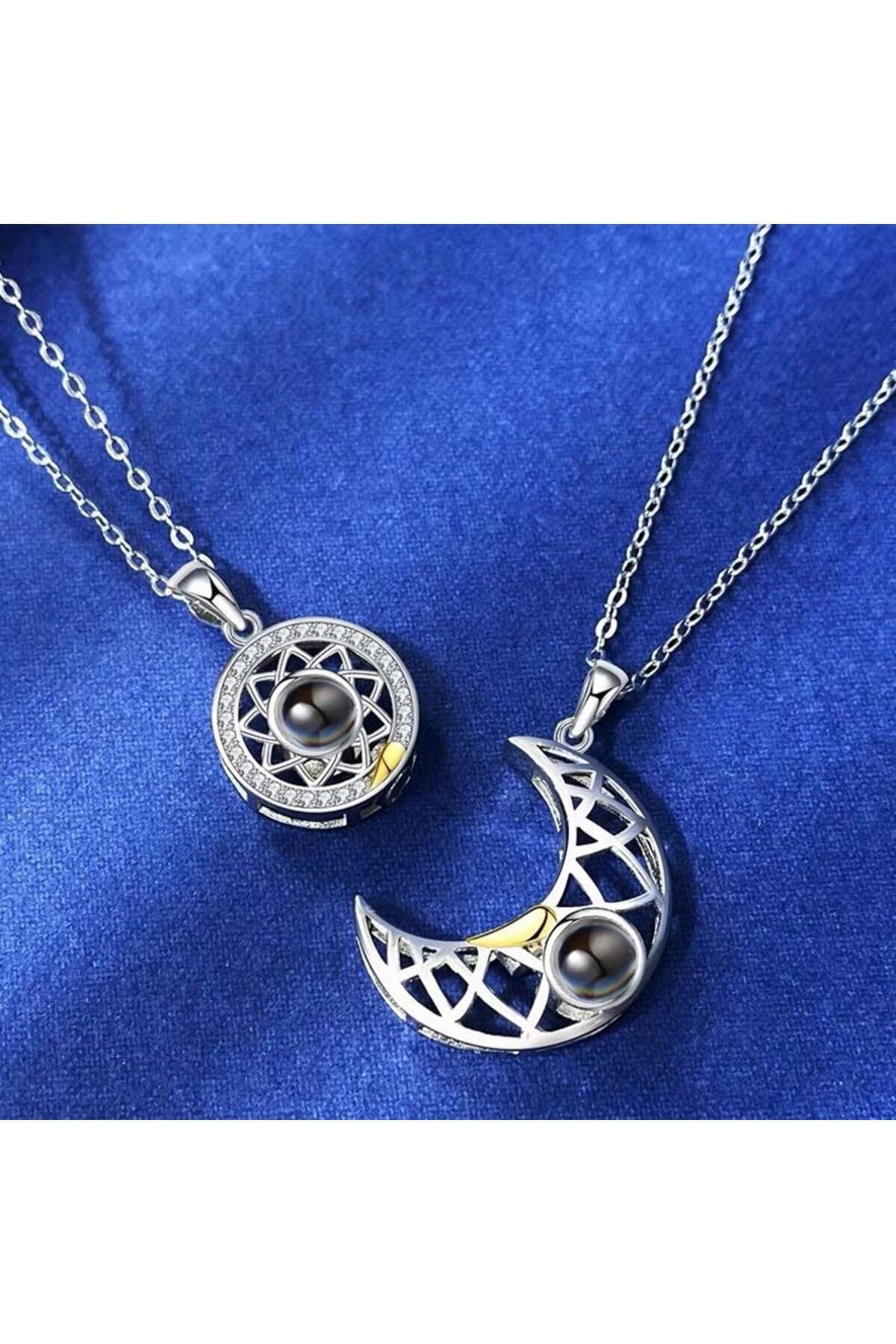 2 Adet Sevgili Kolyesi Mıknatıslı 100 Dilde Seni Seviyorum Projek