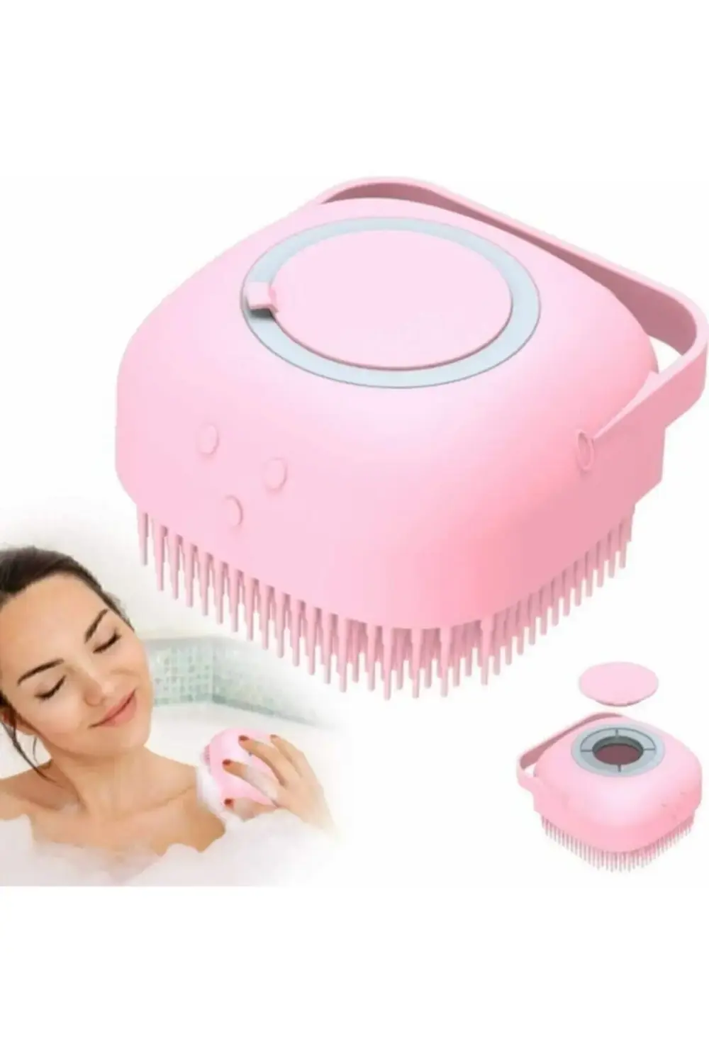 2 Adet Silikon Banyo Duş Jeli Kesesi Hazneli Şampuan Peeling Vücu