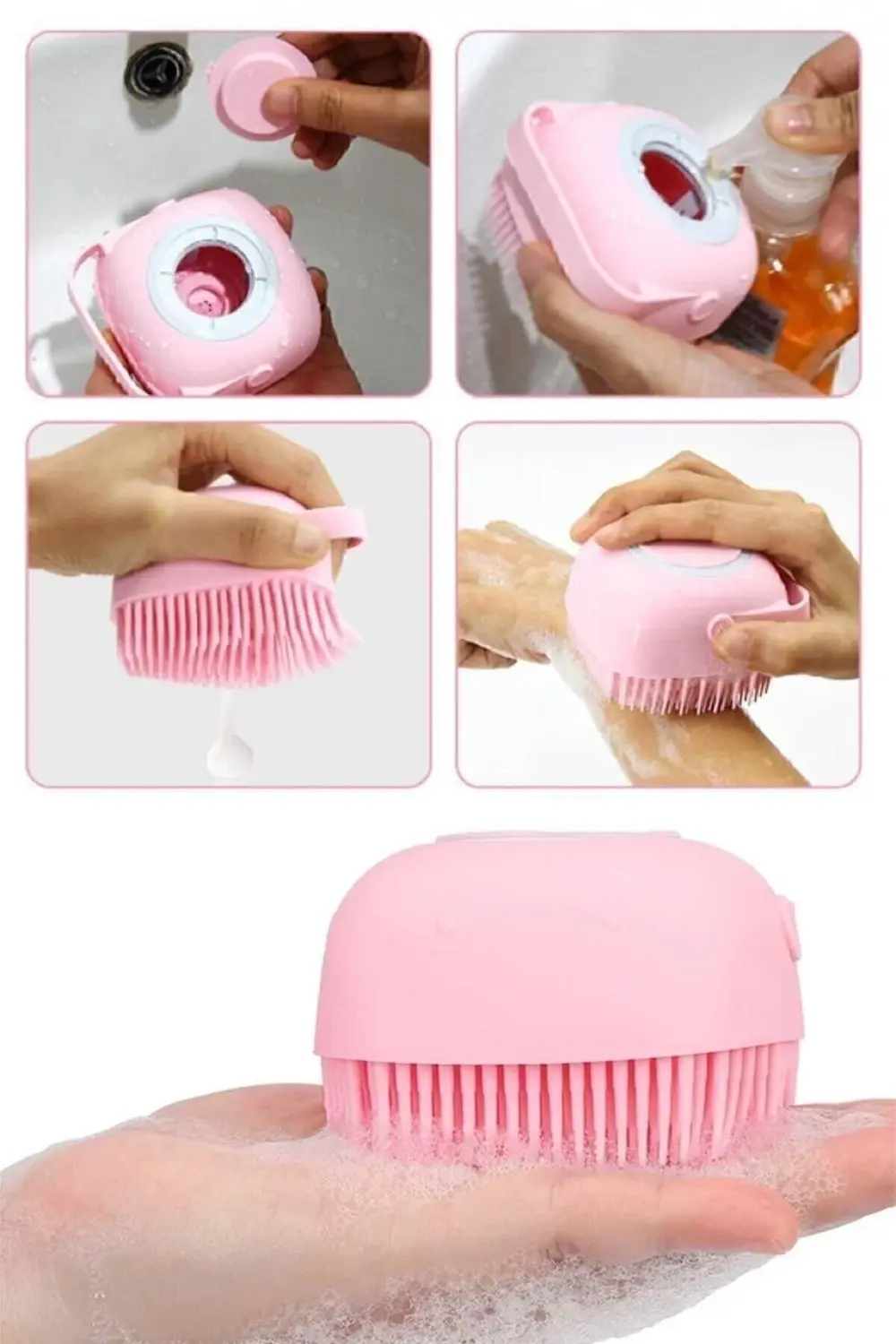 2 Adet Silikon Banyo Duş Jeli Kesesi Hazneli Şampuan Peeling Vücu