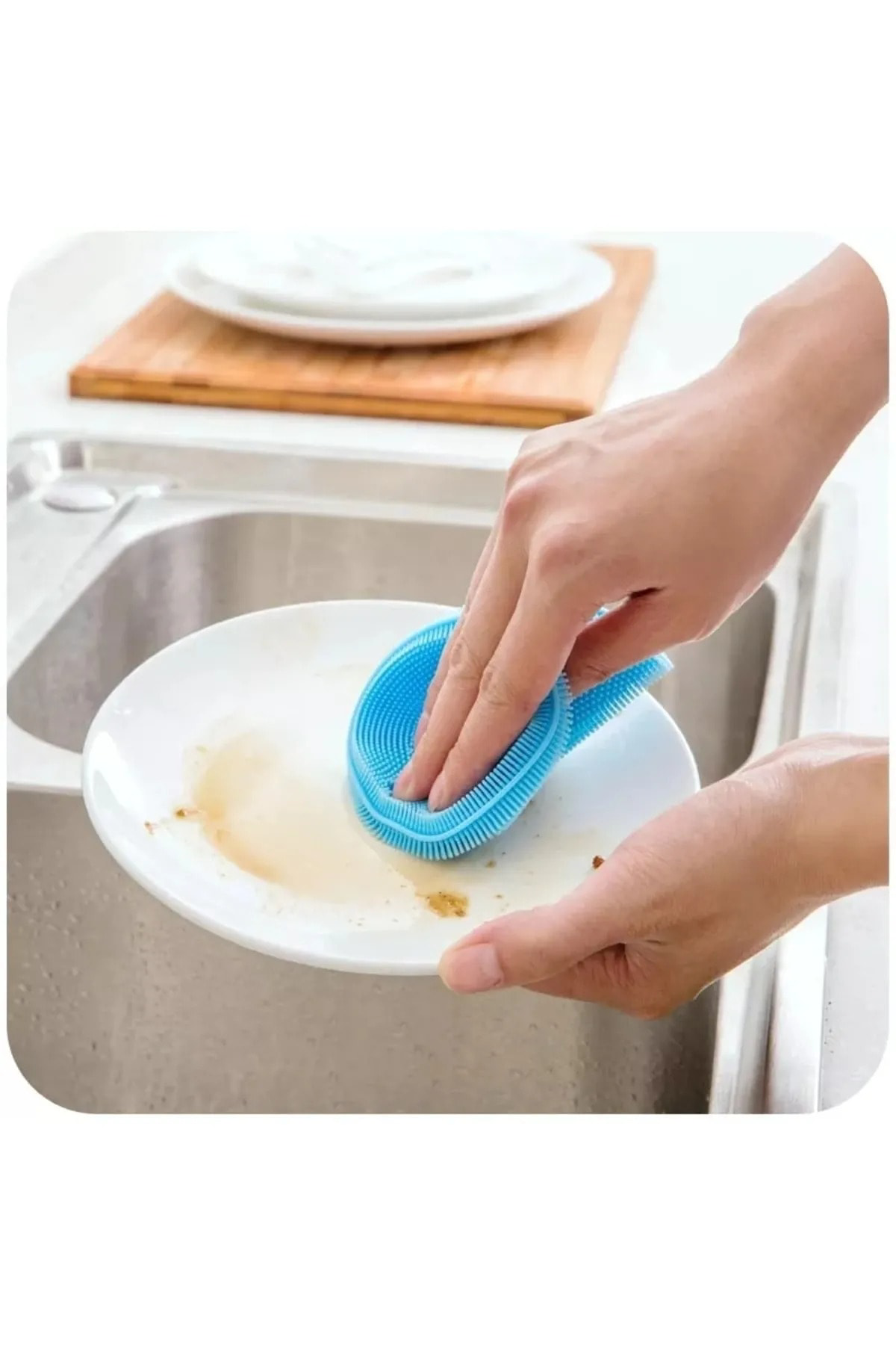 2 Adet Silikon Bulaşık Yıkama Fırçası Tükenmeyen