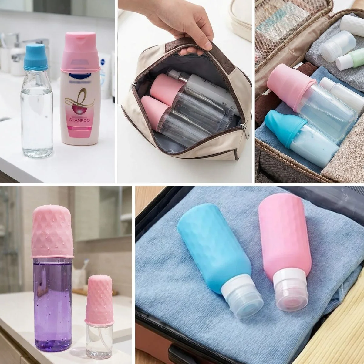 2 Adet Silikon Şişe Kapağı – Seyahat Tipi Sızdırmaz Elastik Şampuan, Losyon ve Parfüm Şişesi Koruyucu 2 Adet Silikon Şişe Kapağı – Seyahat Tipi Sızdırmaz Elastik Şampuan, Losyon ve Parfüm Şişesi Koruyucu
