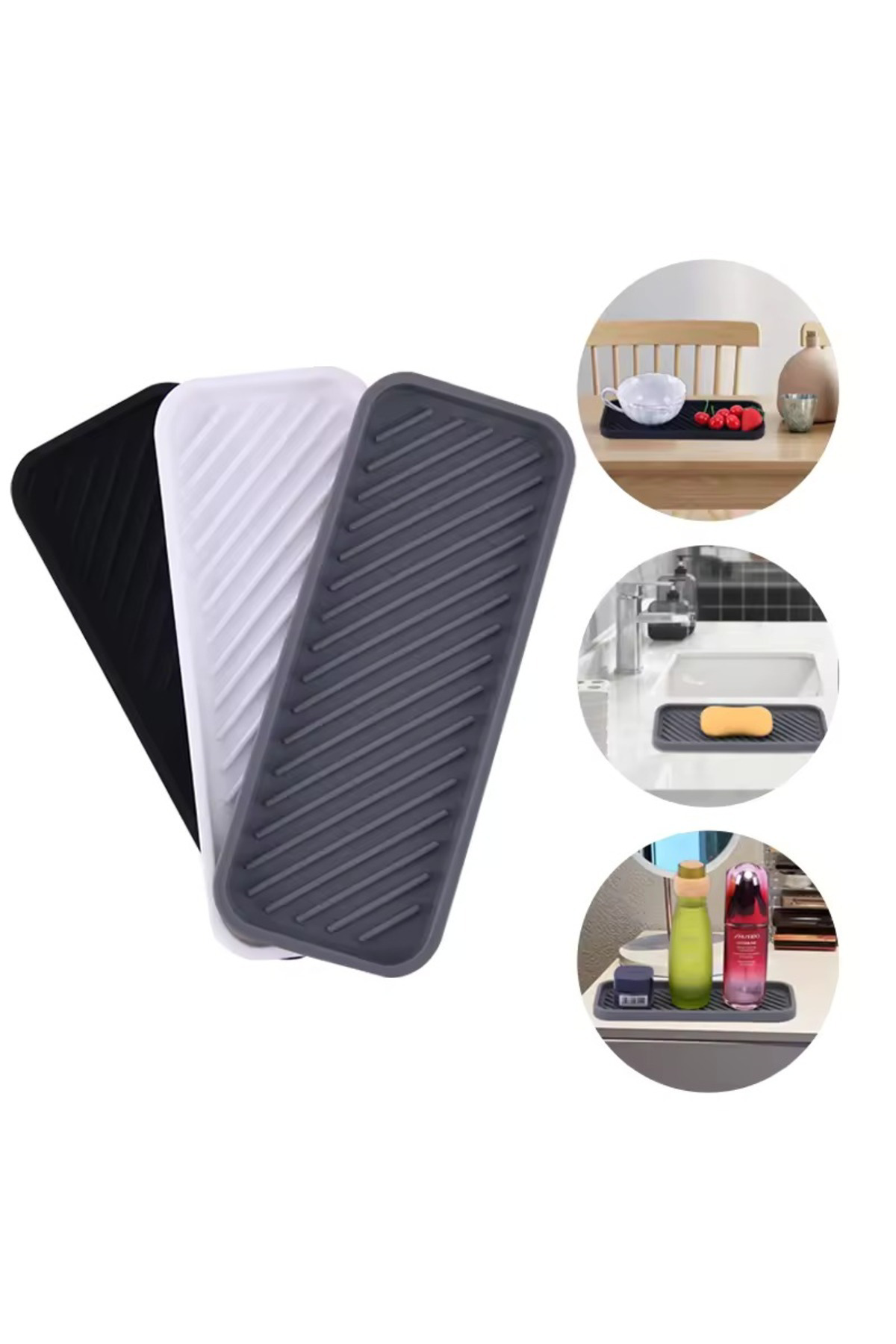 2 Adet Silikon Yağdanlık Altlığı Sabunluk Altlığı Silikon Düzenle