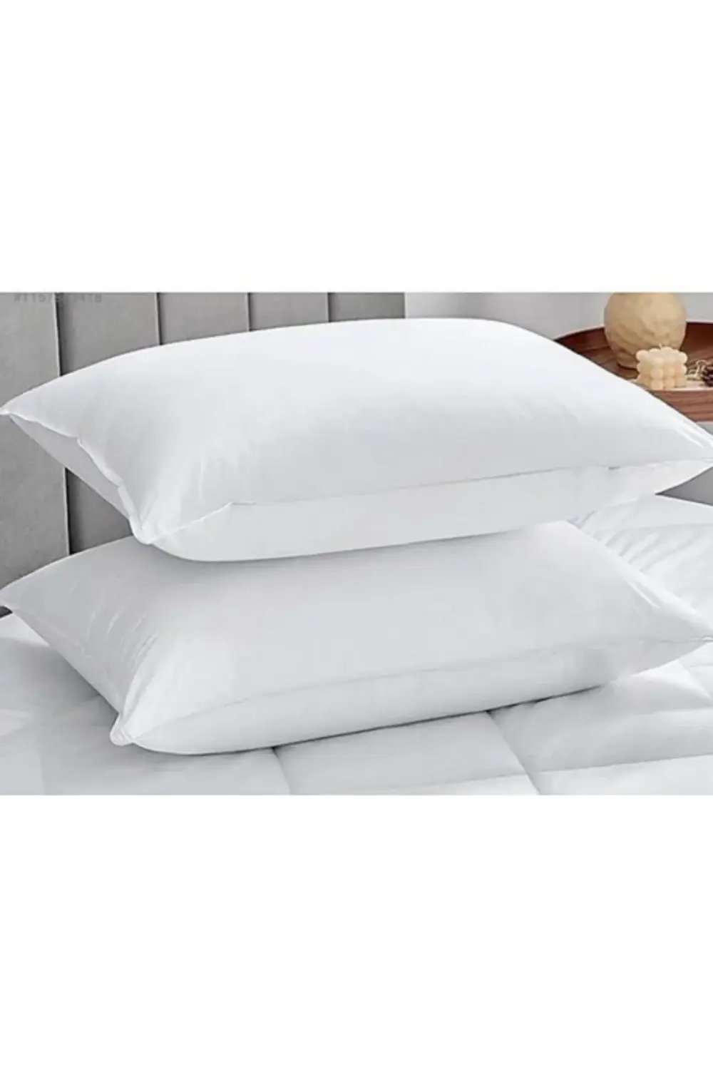 2 Adet Silikon Yastık Ve 2 Adet %100 Pamuk Kapitone Yastık Koruyu