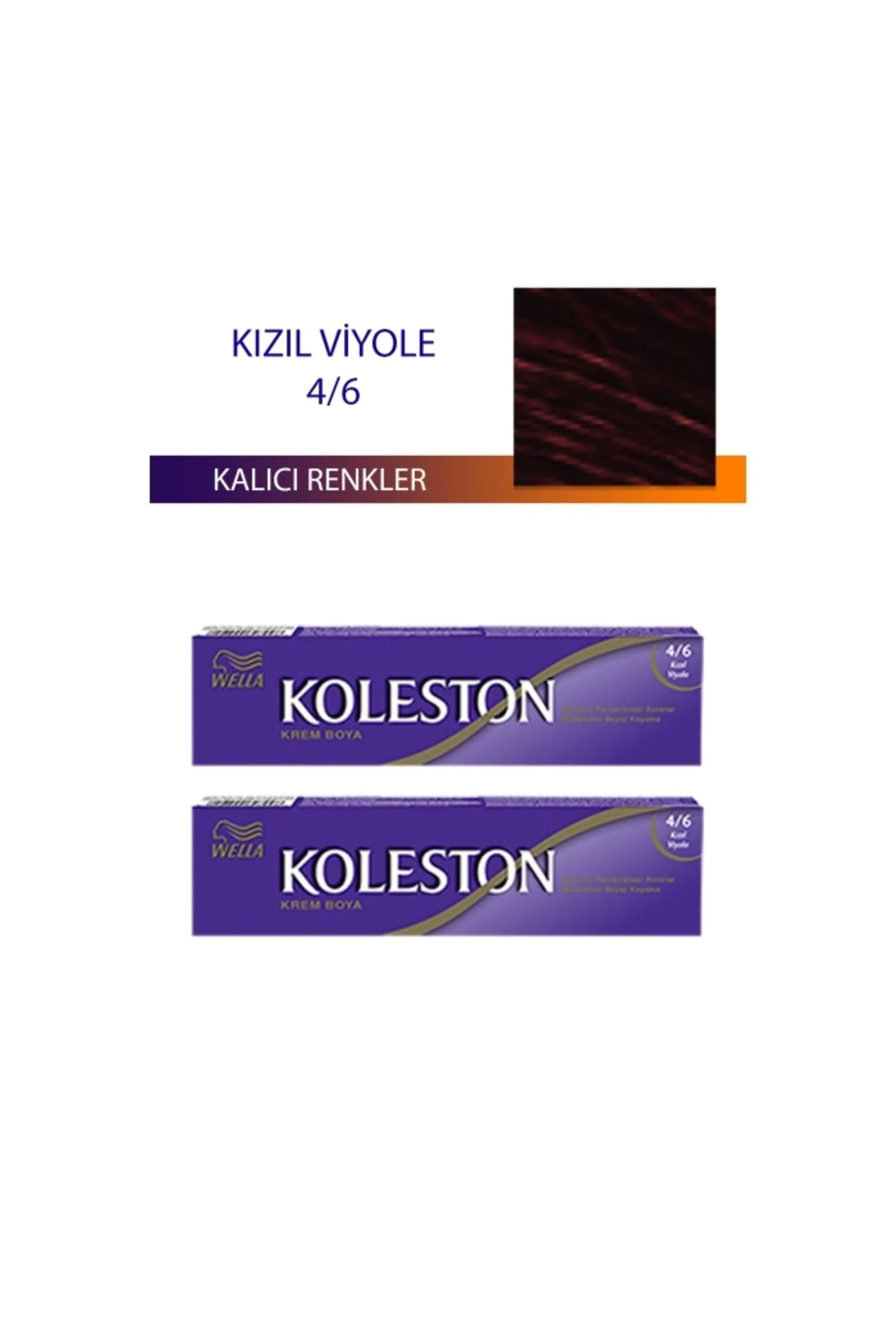 2 Adet Single Tüp Boya Saç Boyası Kızıl Viyole 4/6