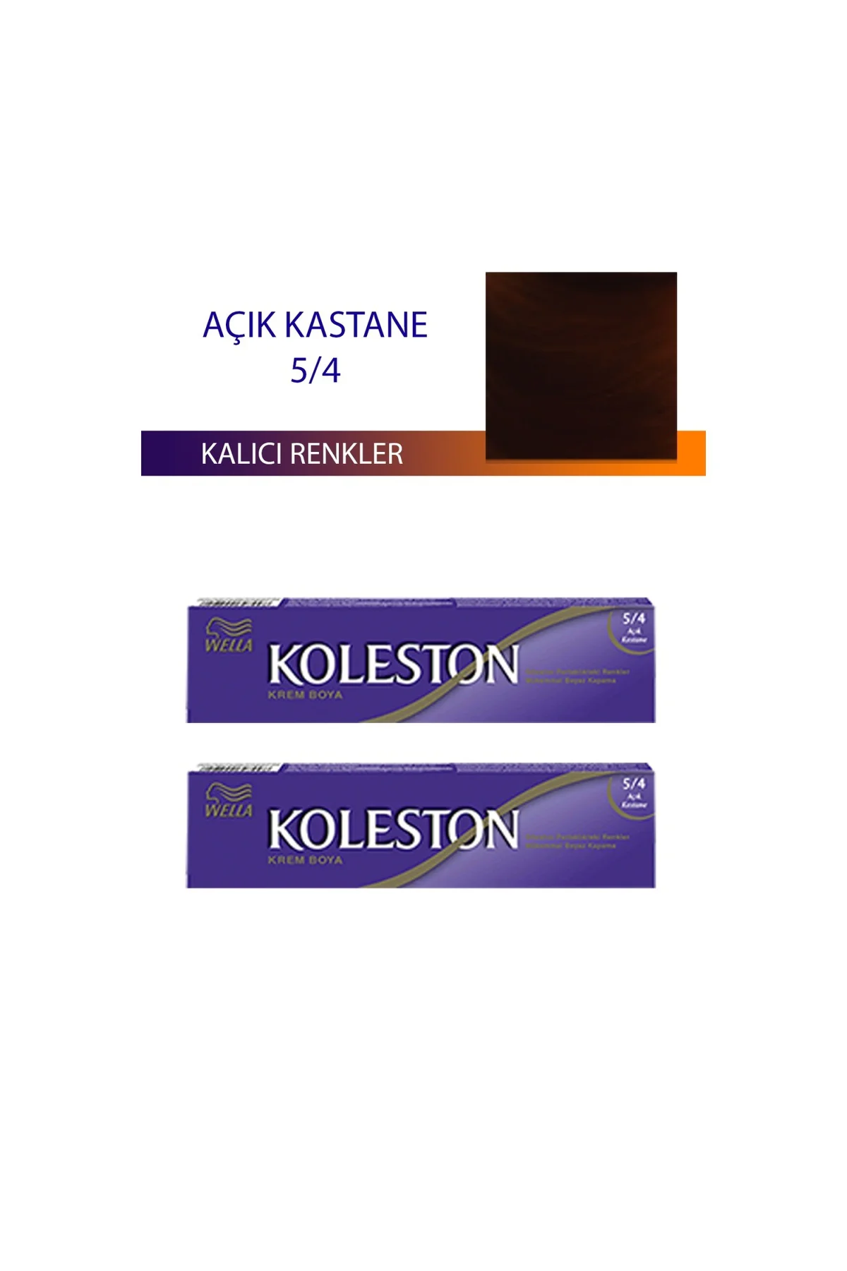 2 Adet Single Tüp Boya Saç Boyası Açık Kestane 5/4