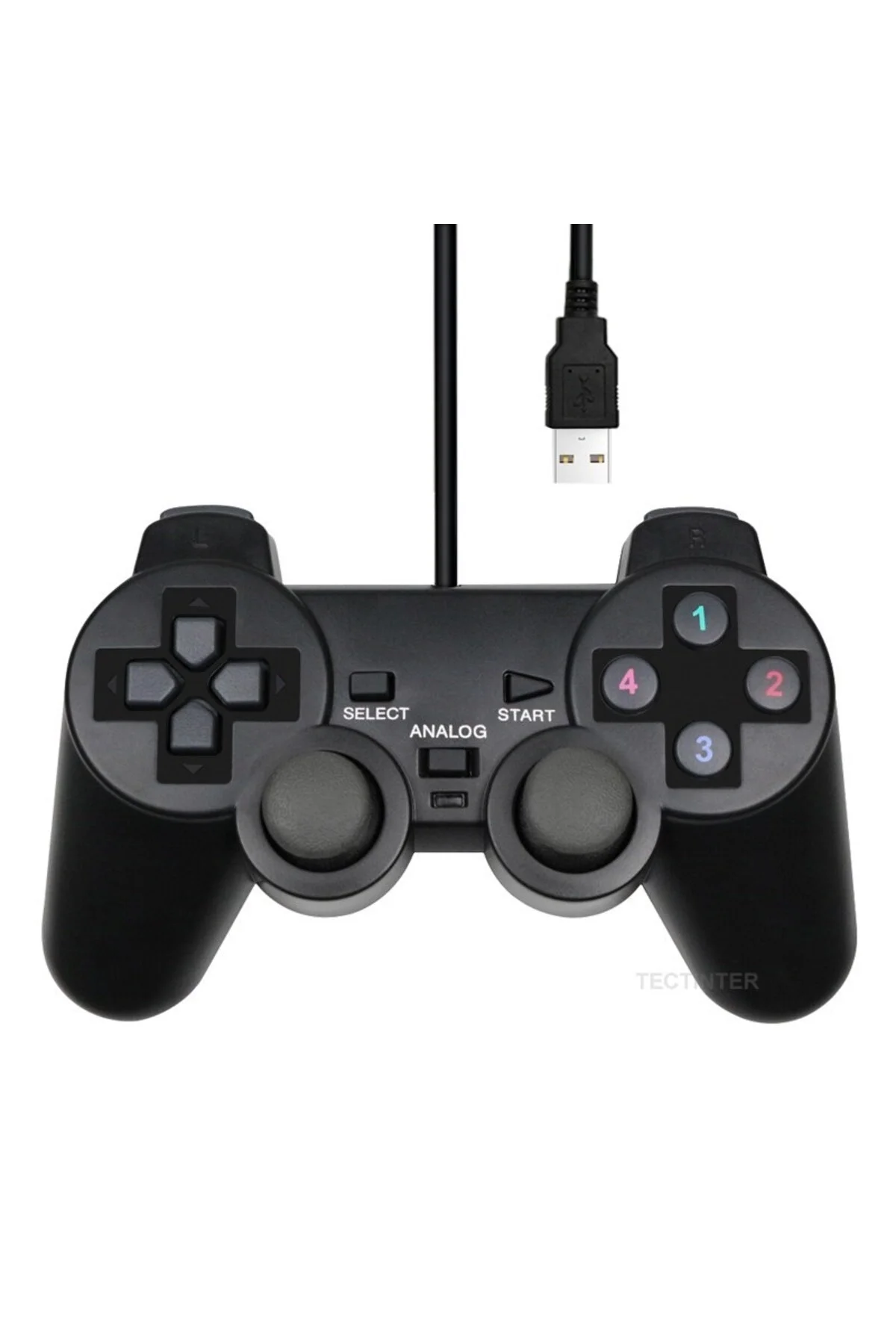 2 adet siyah bluetooth bağlantılı PC uyumlu titreşimli analog joystick oyun kolu