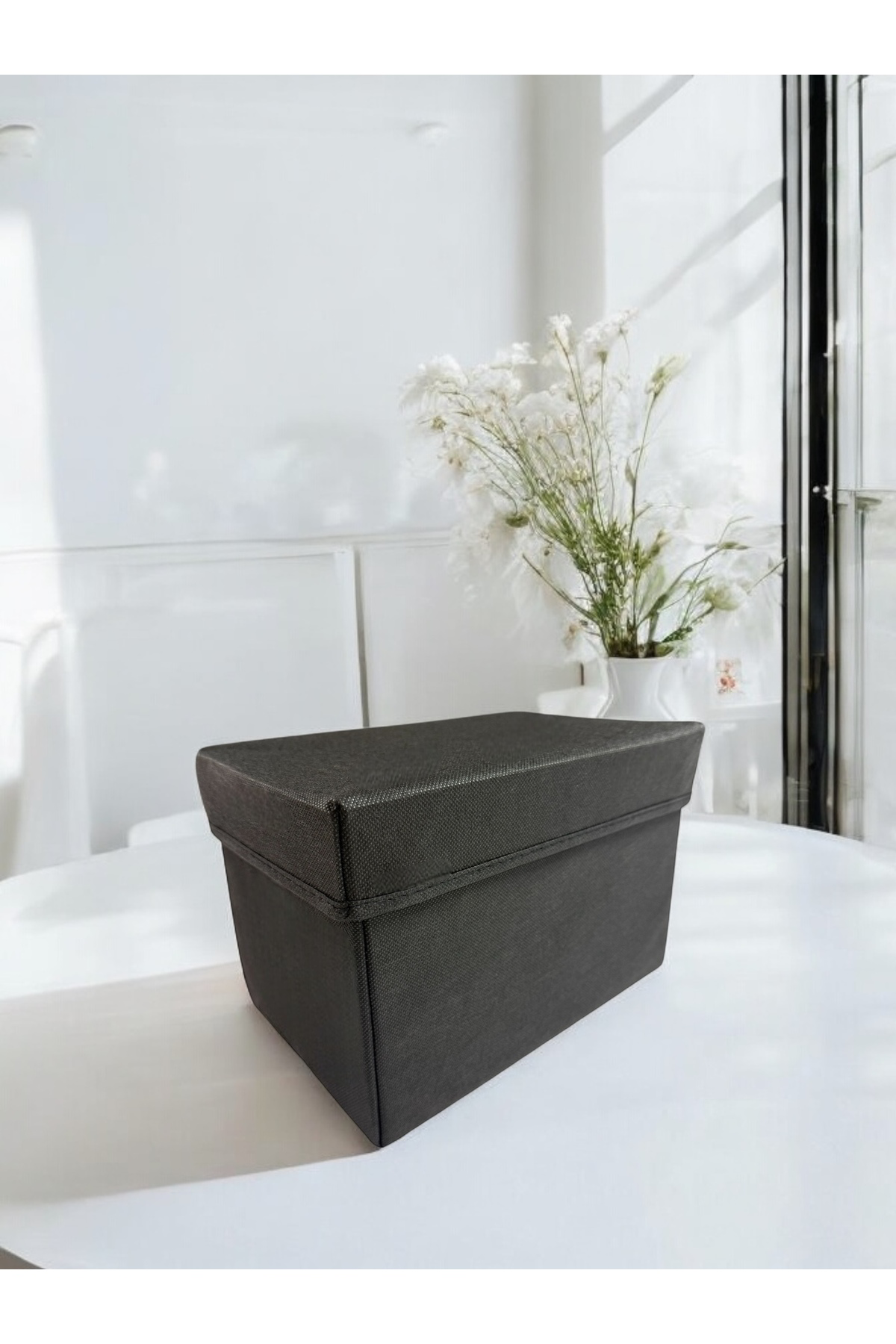 Balkan Room 2 Adet Siyah Kapaklı Dolap İçi Düzenleyici Kutu Çok Amaçlı Saklam