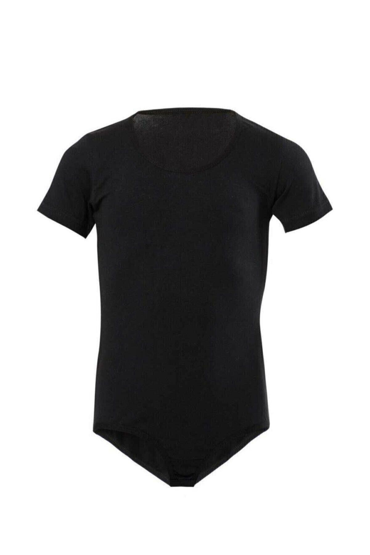 2 Adet Siyah Renk Yarım Kollu Çocuk Çıtçıtlı Body