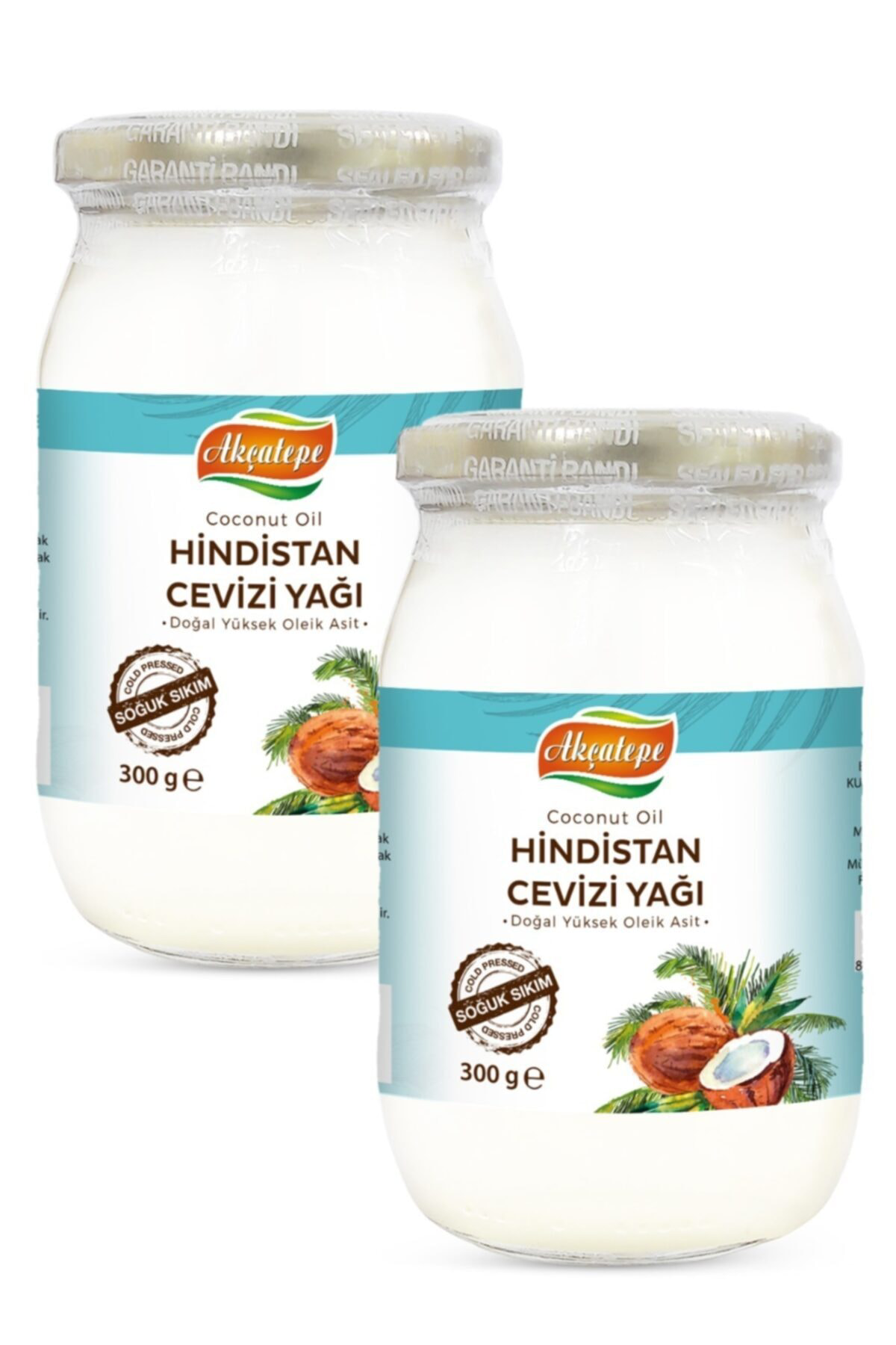 2 Adet Soğuk Sıkım Doğal Hindistan Cevizi Yağı 300ml
