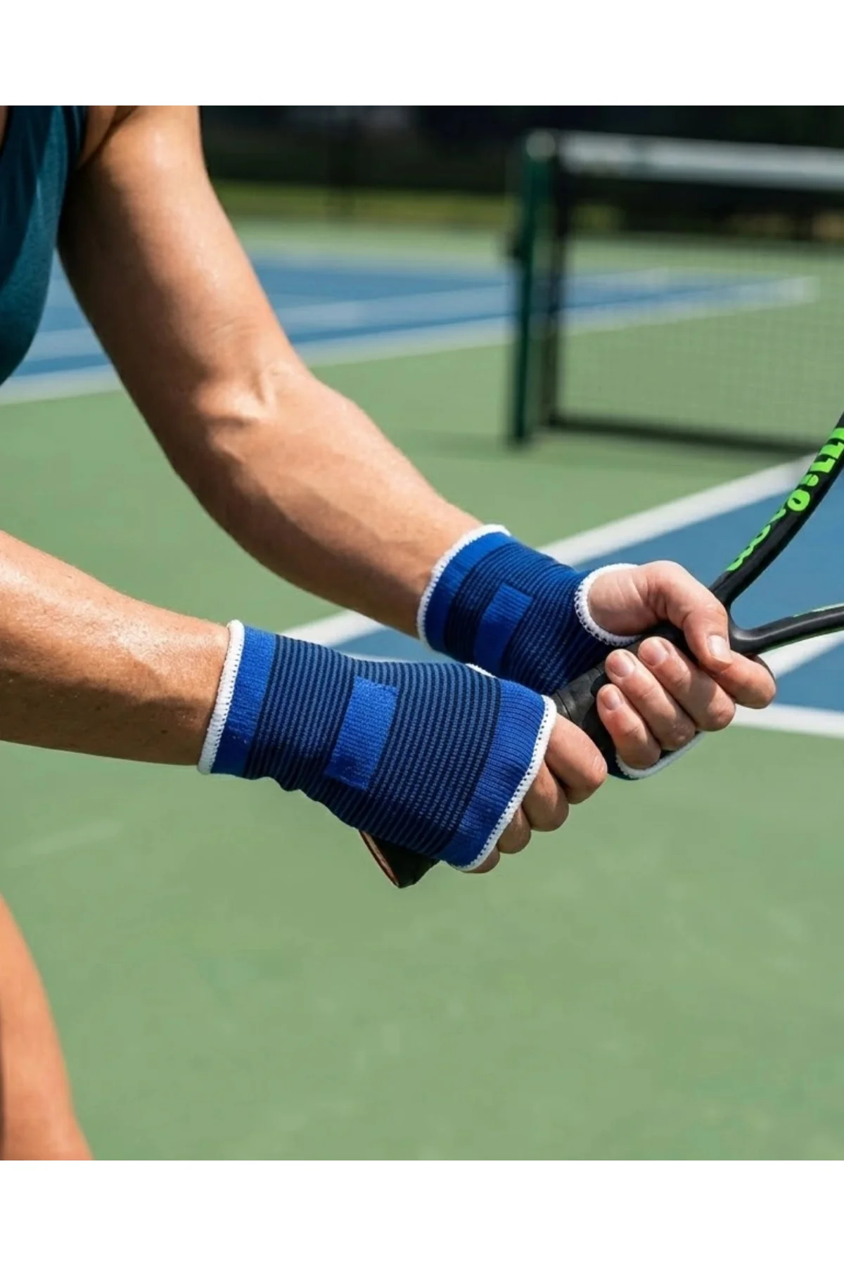 2 Adet Sporcu Bilek Desteği Esnek Nefes Alabilir Örgü Tasarım