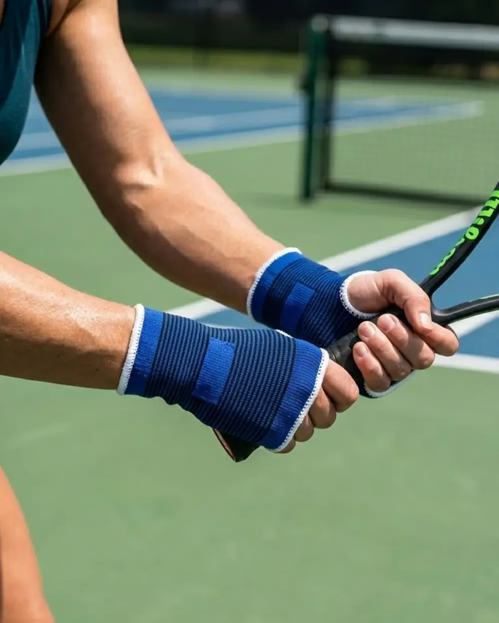 2 Adet Sporcu Bilek Desteği Esnek Nefes Alabilir Örgü Tasarım