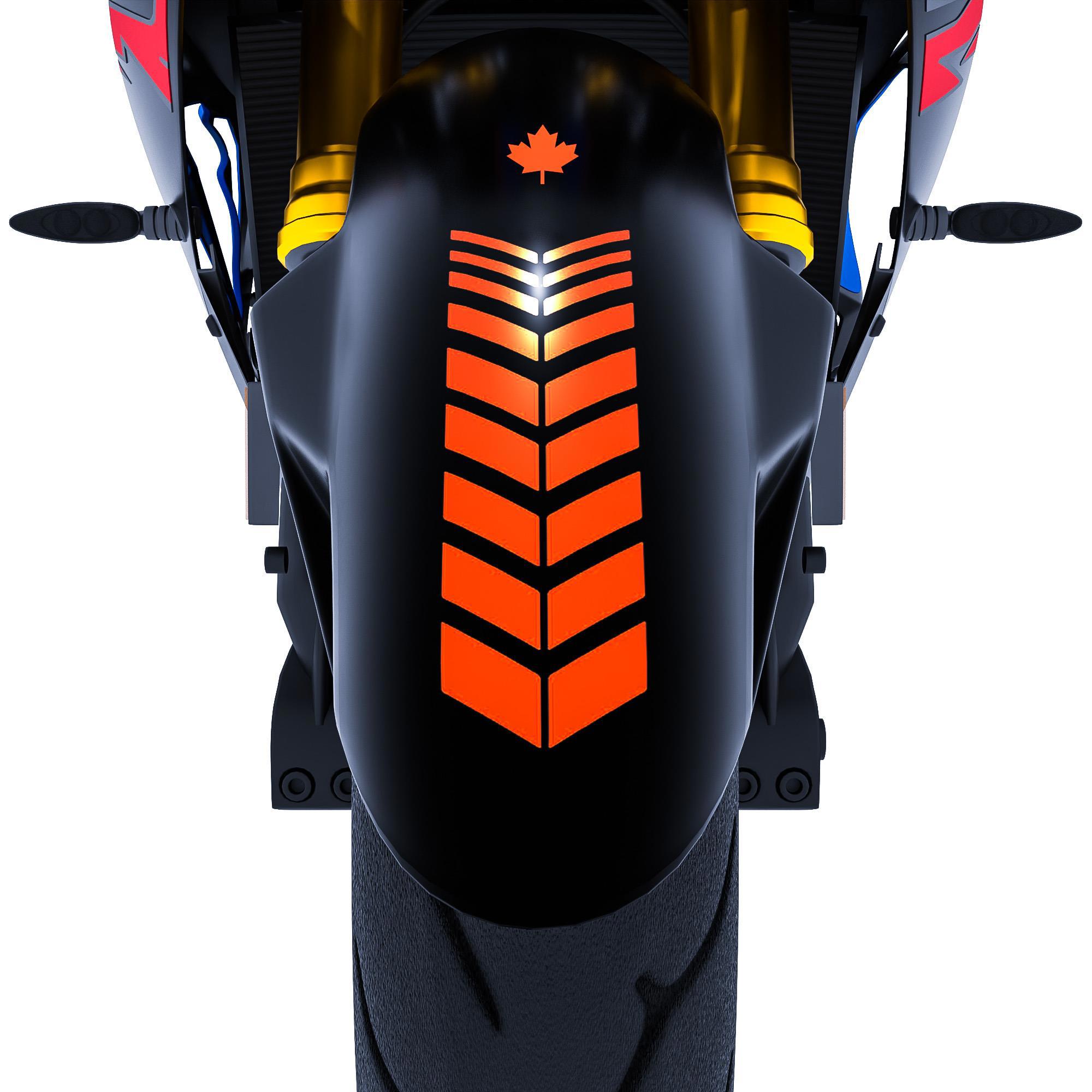Çinar Extreme 2 Adet Sport Motosiklet Çamurluk Alev Turuncusu Kask Sticker Çina
