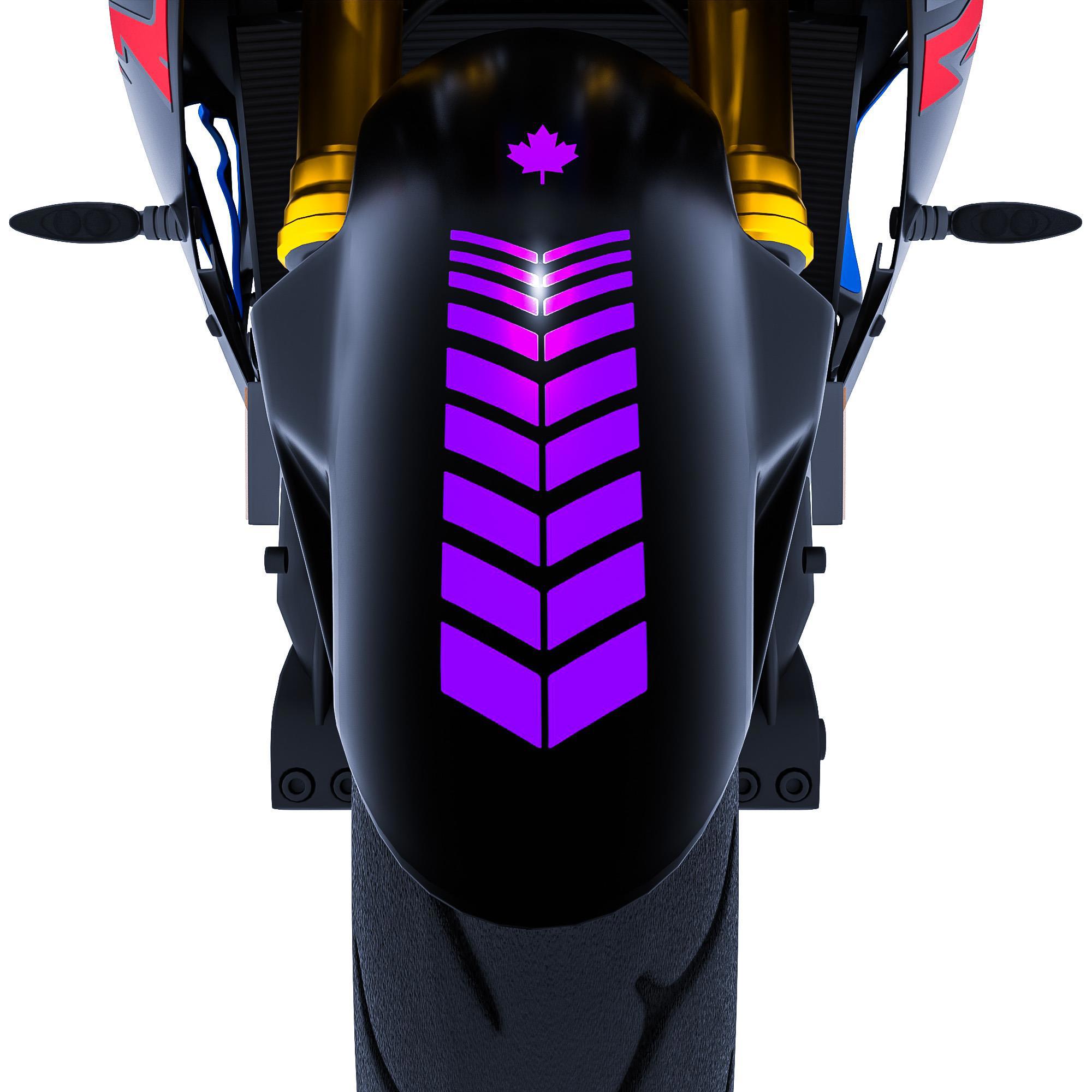 Çinar Extreme 2 Adet Sport Motosiklet Çamurluk Patlican Moru Kask Sticker Çinar