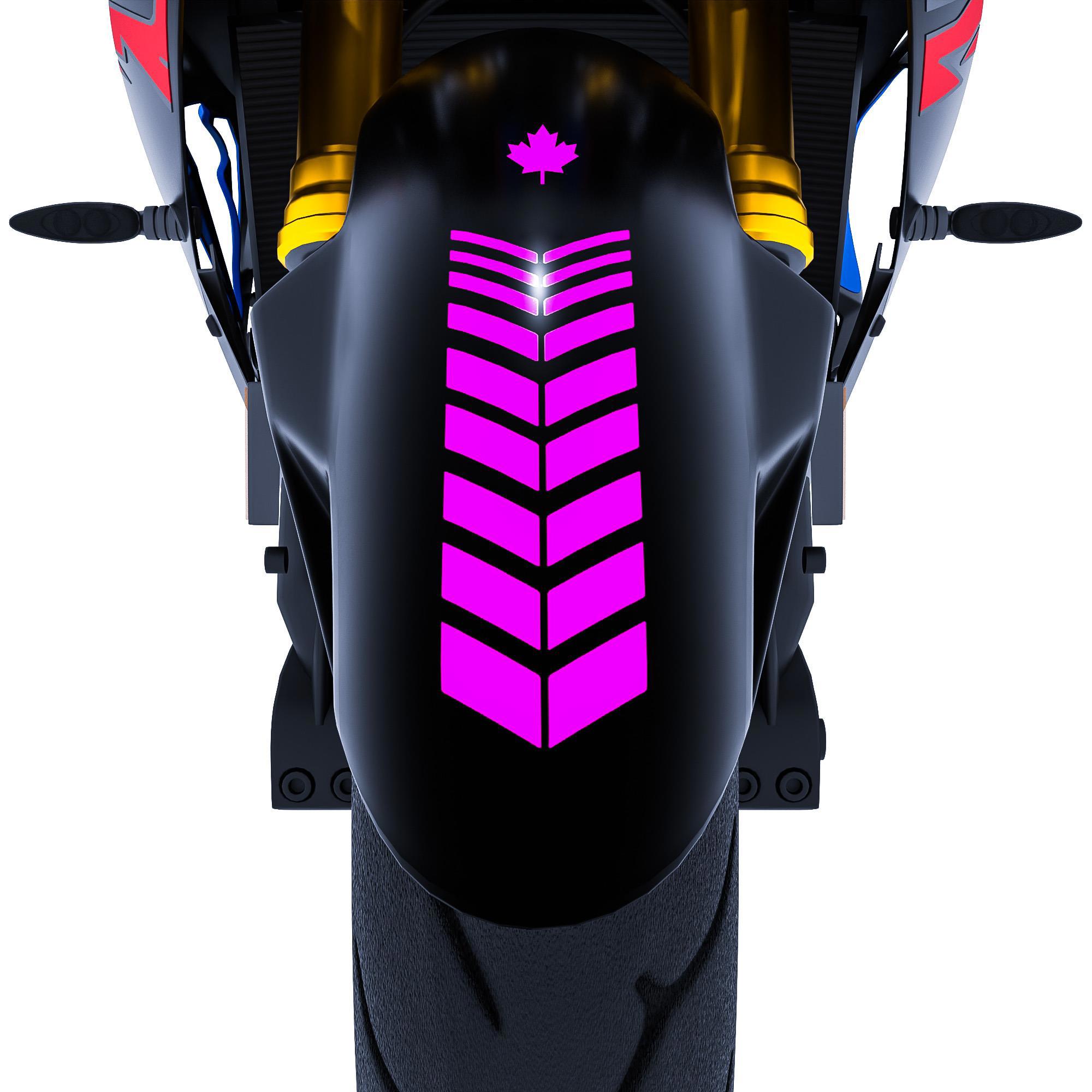 Çinar Extreme 2 Adet Sport Motosiklet Çamurluk Gül Pembesi Kask Sticker Çinar E
