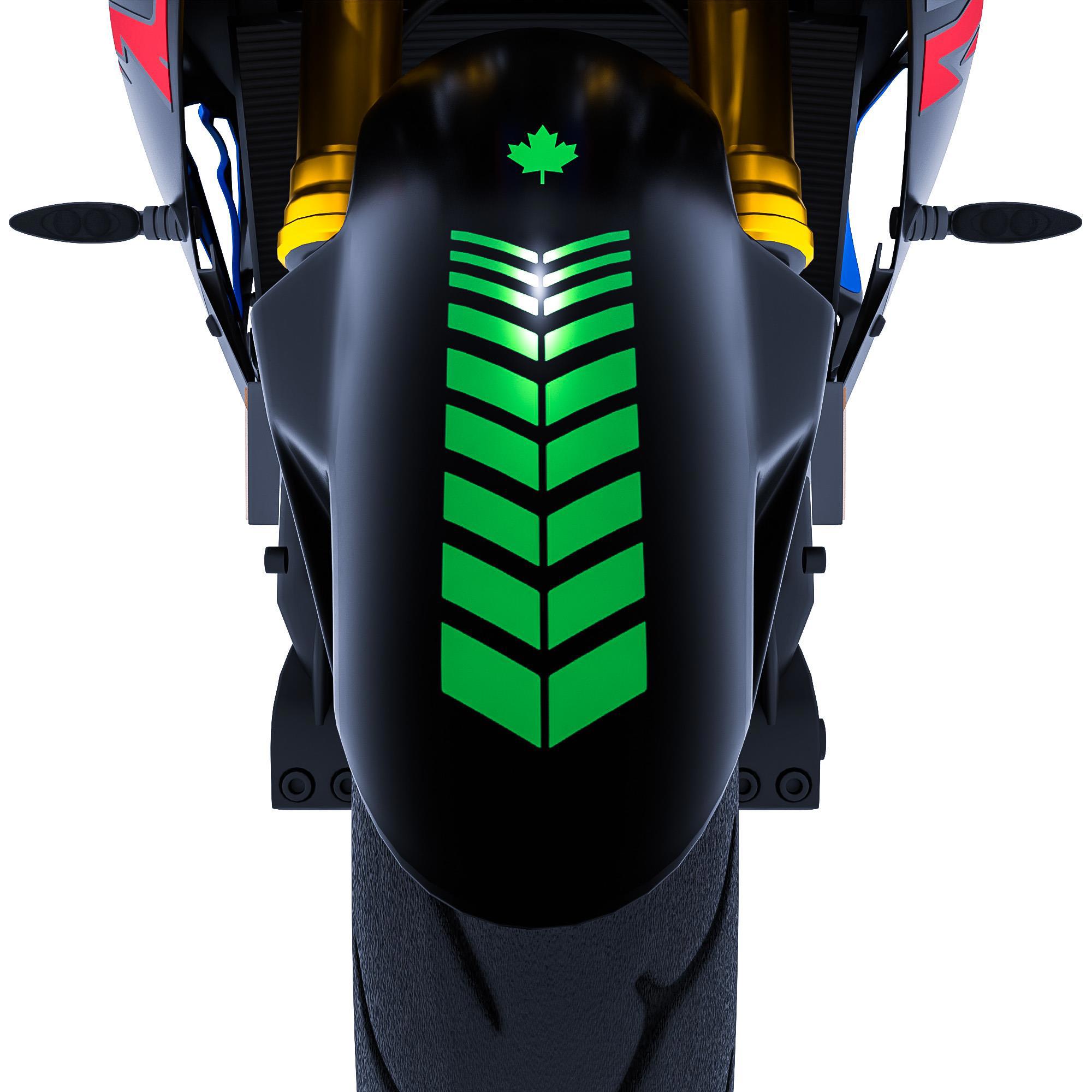 Çinar Extreme 2 Adet Sport Motosiklet Çamurluk Orman Yeşili Kask Sticker Çinar 