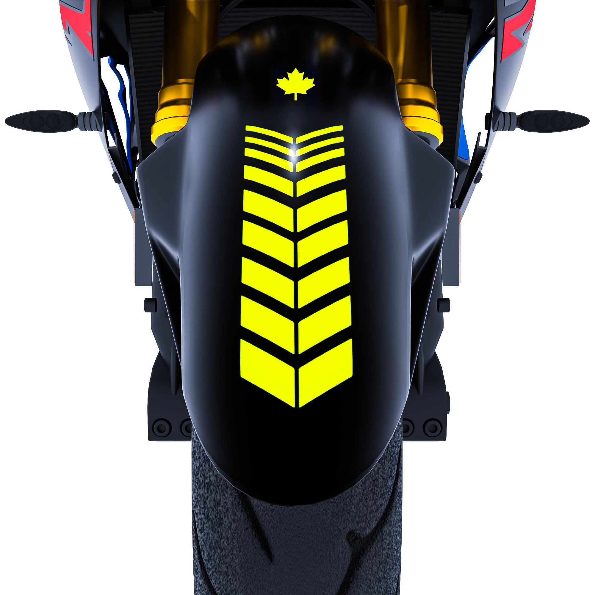 Çinar Extreme 2 Adet Sport Motosiklet Çamurluk Floresan Sari Kask Sticker Çinar