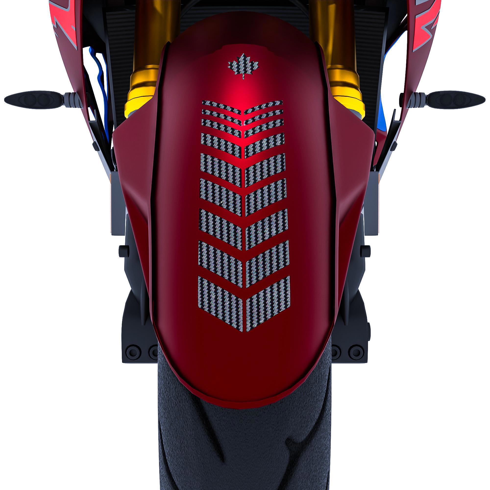 Çinar Extreme 2 Adet Sport Motosiklet Çamurluk Siyah Karbon Fiber Dokulu Kask S