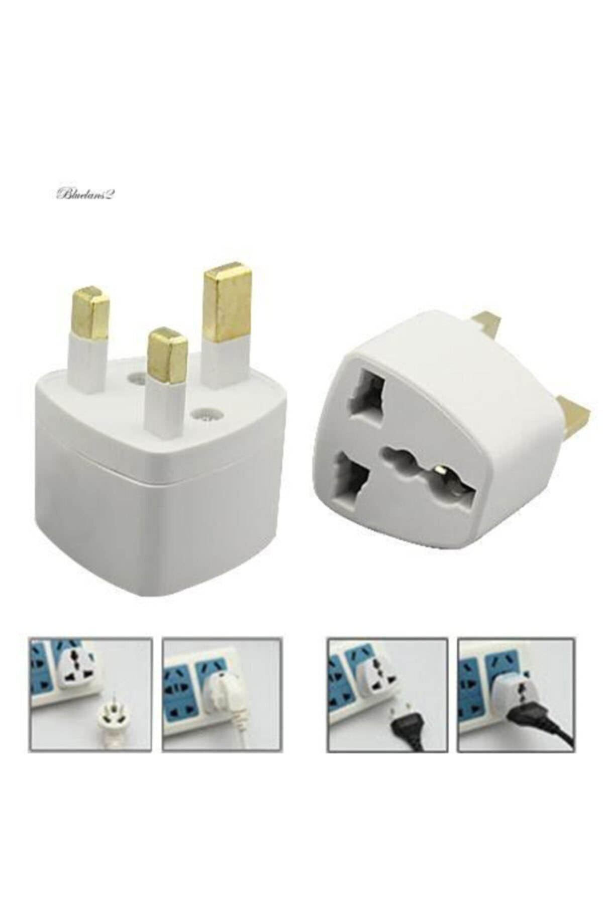 2 Adet Üniversal Ingiliz Irlanda Iskoç 3 Bacak Elektrik Priz Çevi