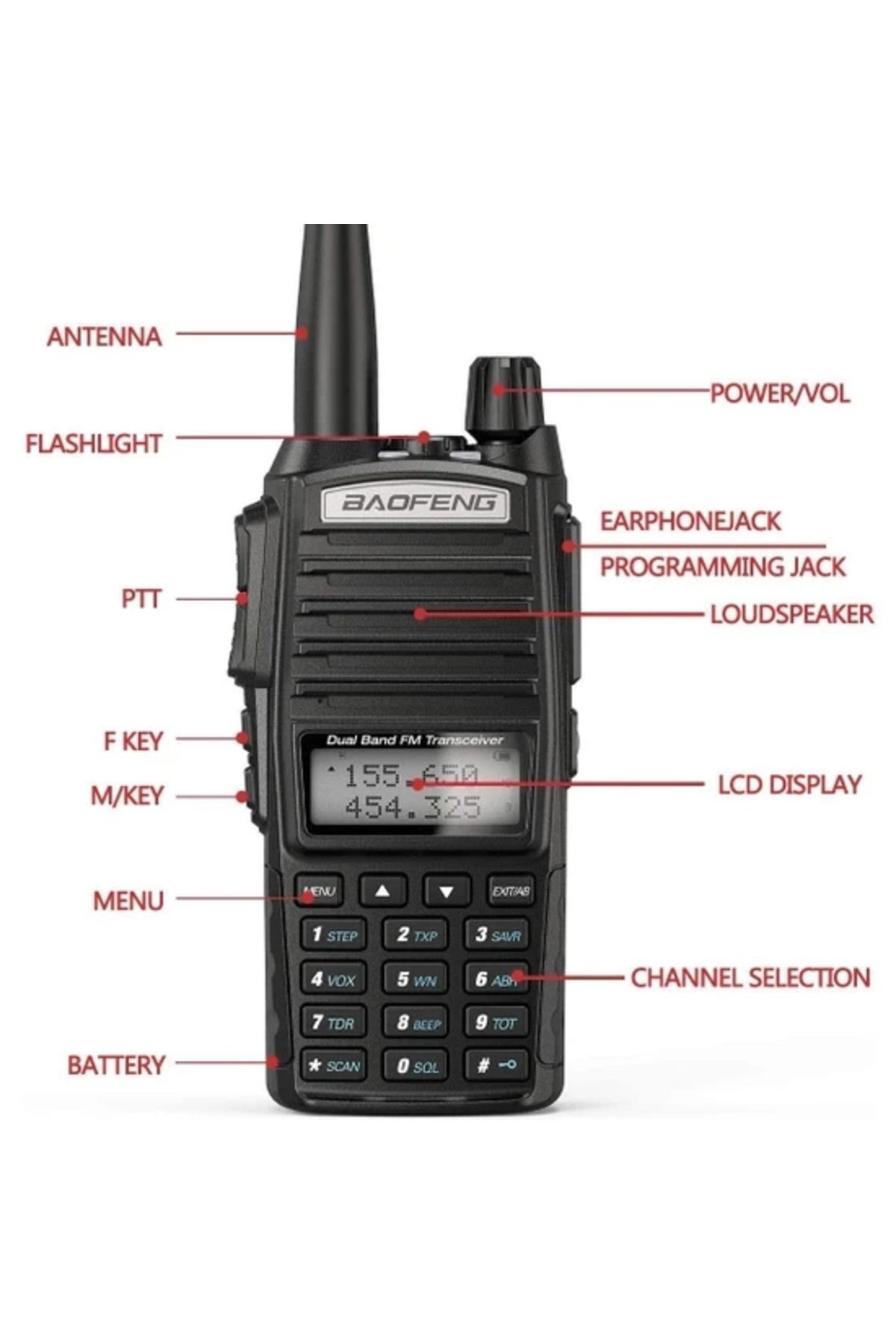 2 Adet Uv 82 Telsiz Alıcı-verici 10 Km Uv82 Telsiz Vhf Uhf Tarayı