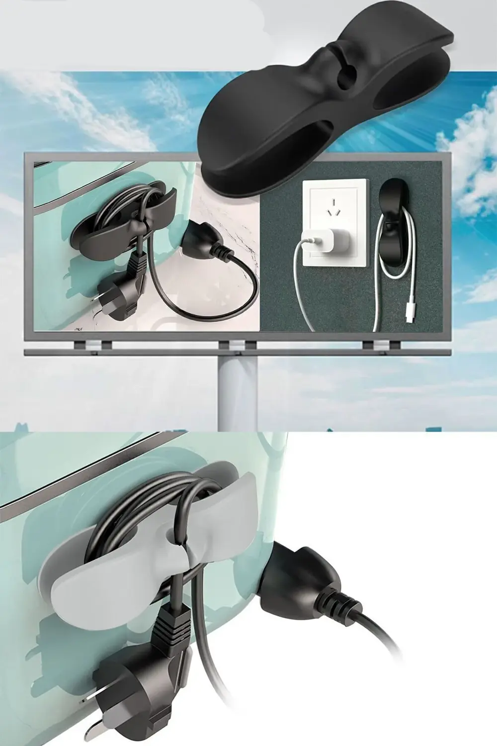 ( 2 Adet ) Yapışkanlı Çok Amaçlı Airfryer Kablo Sarma Aparatı | K