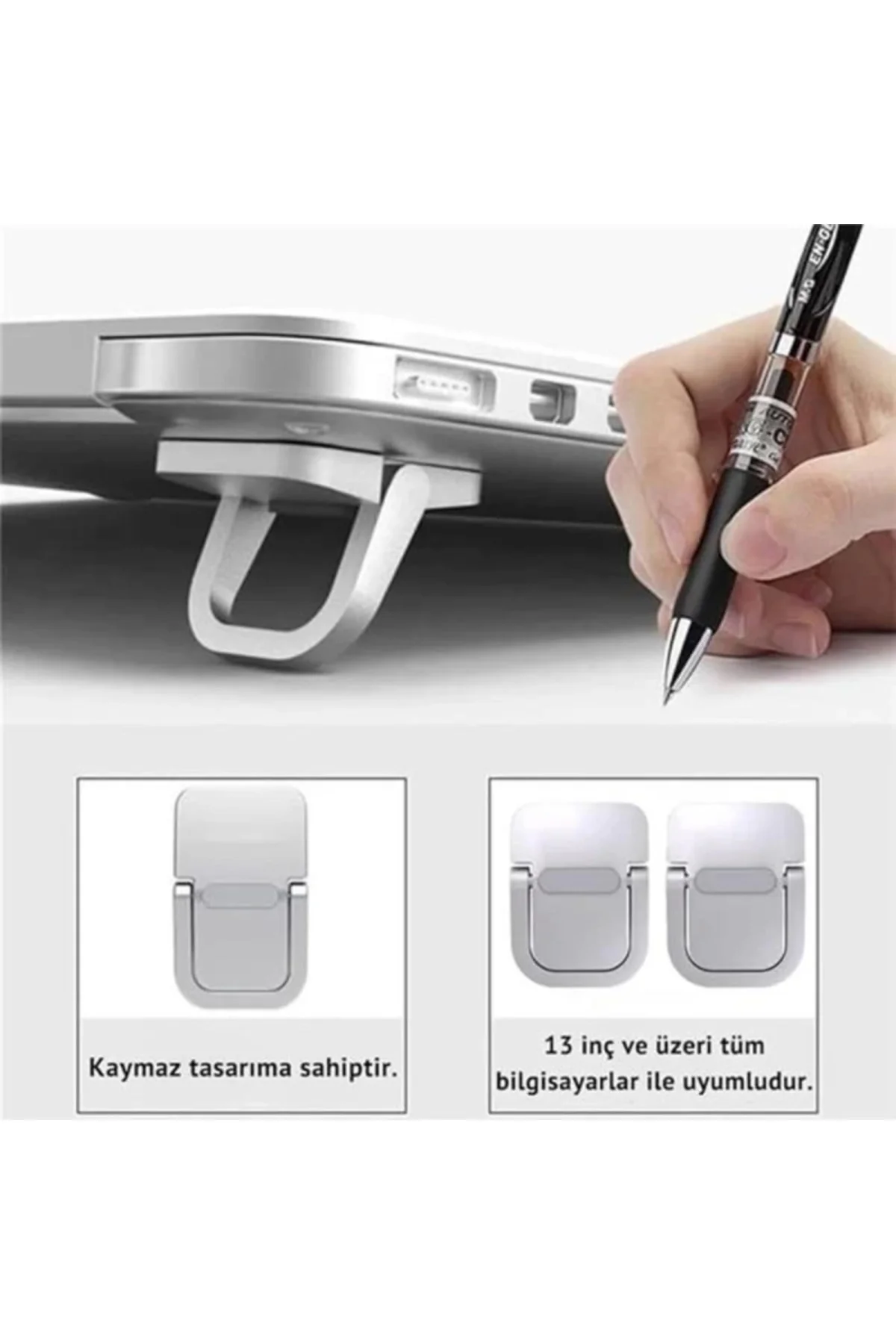 2 Adet Yapışkanlı Katlanılabilir Laptop Standı Portatif Macbook Bilgisayar Laptop Stand Ayagi