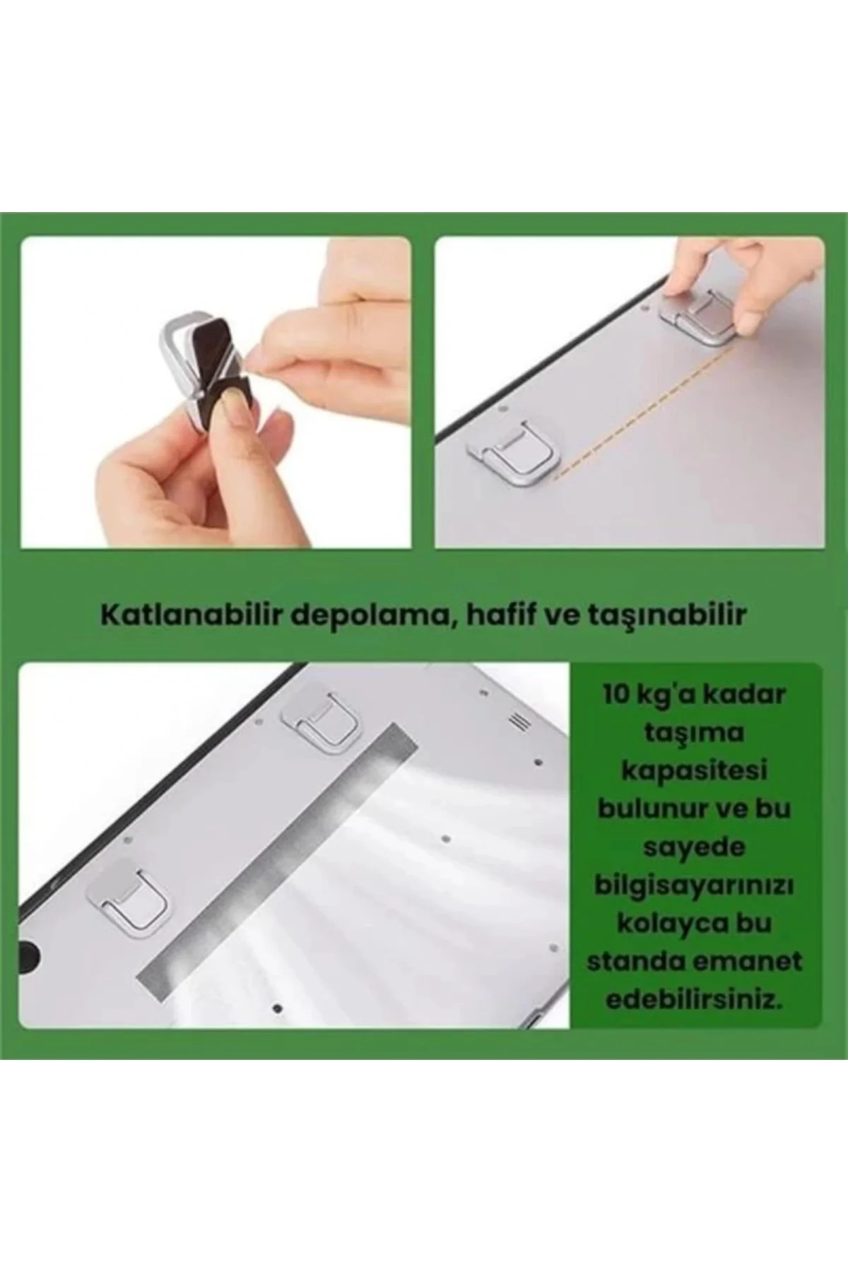 2 Adet Yapışkanlı Katlanılabilir Laptop Standı Portatif Macbook Bilgisayar Laptop Stand Ayagi