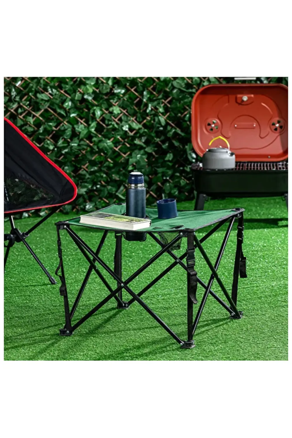 2 Adet Yeşil Katlanır Kamp Sandalyesi ve 1 Adet Yeşil Katlanır Ka