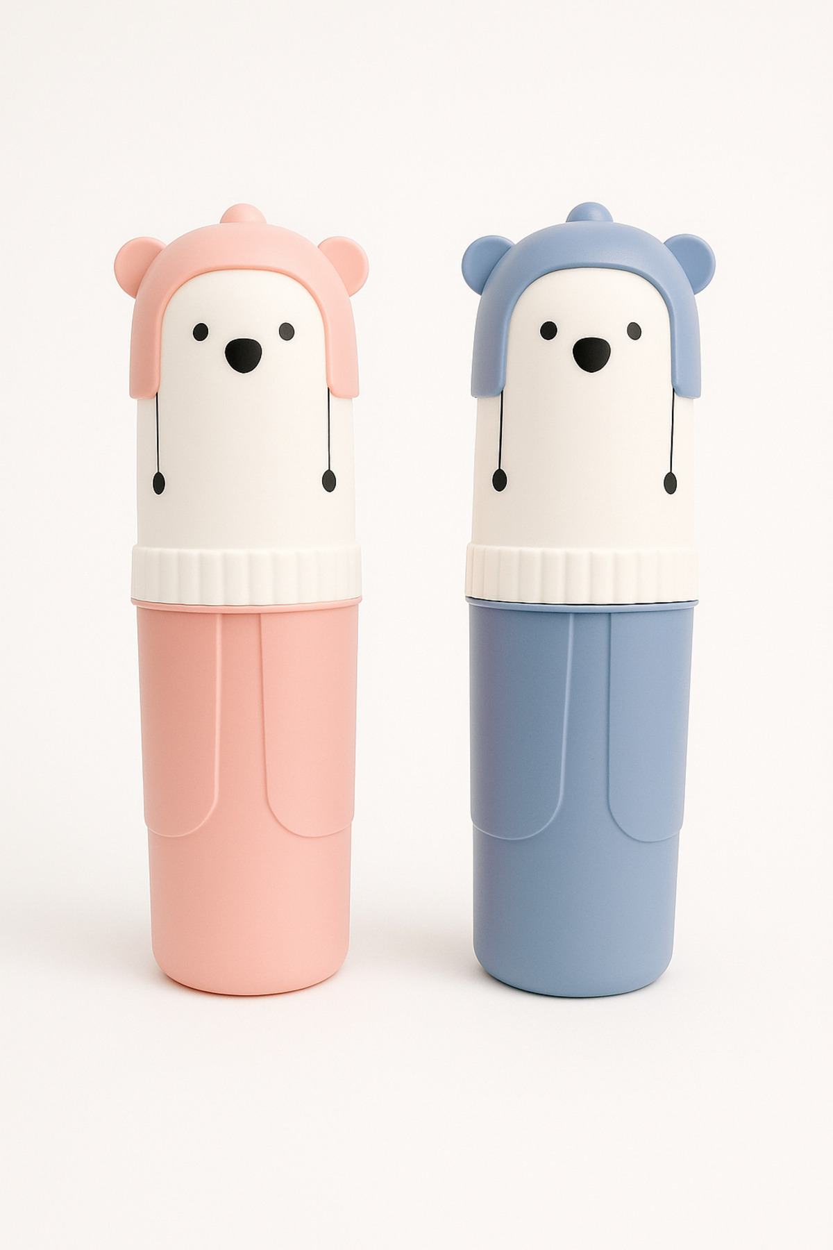 2 Adet YOGİ Çok Amaçlı Seyahat Saklama Kabı (Pembe-Krem)